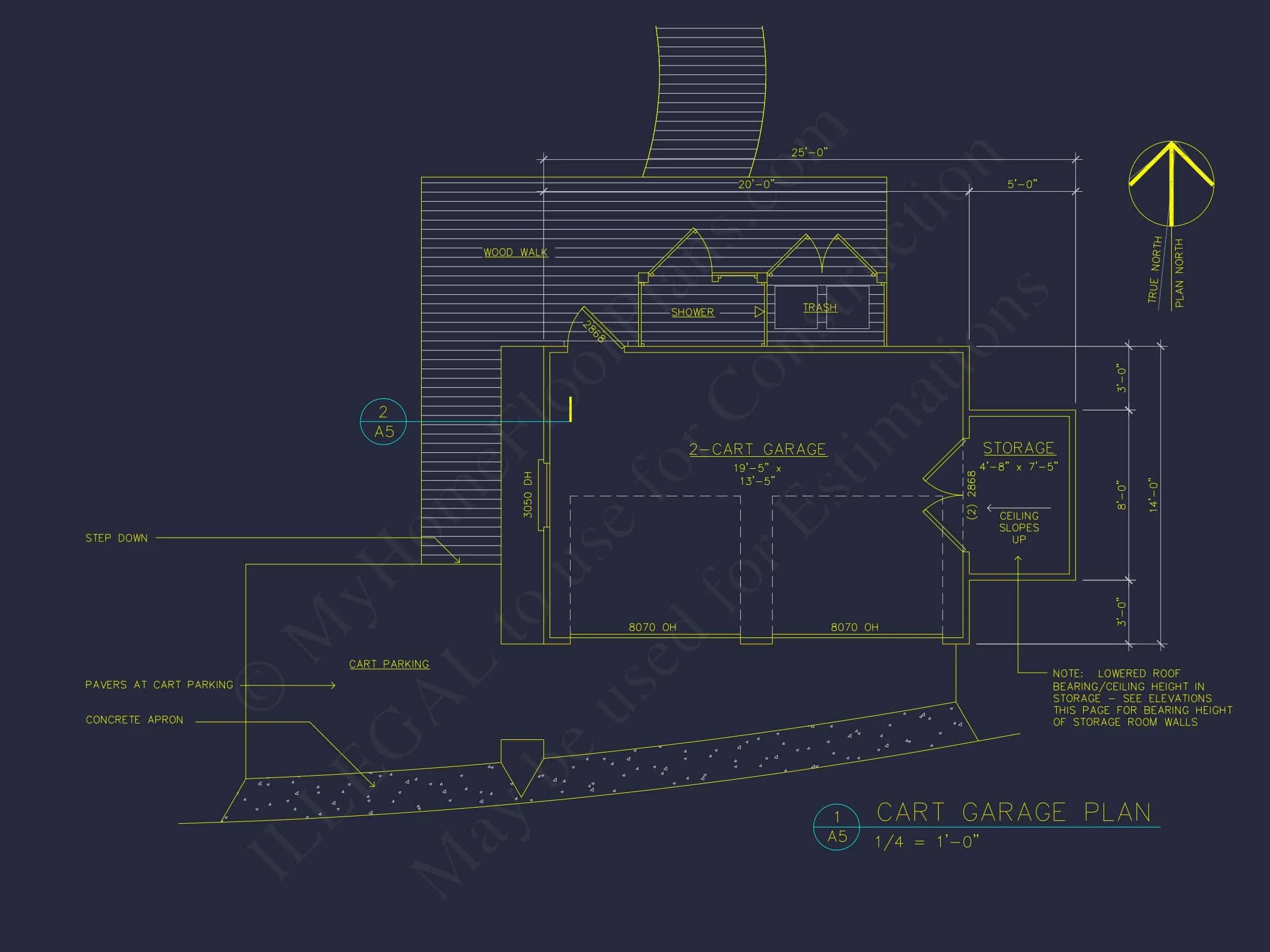 8-1962 GOLF CART PLAN - Compact 2-Bay Golf Cart Garage Blueprint with CAD Design 7 Compact 2-Bay Golf Cart Garage Blueprint with CAD Design