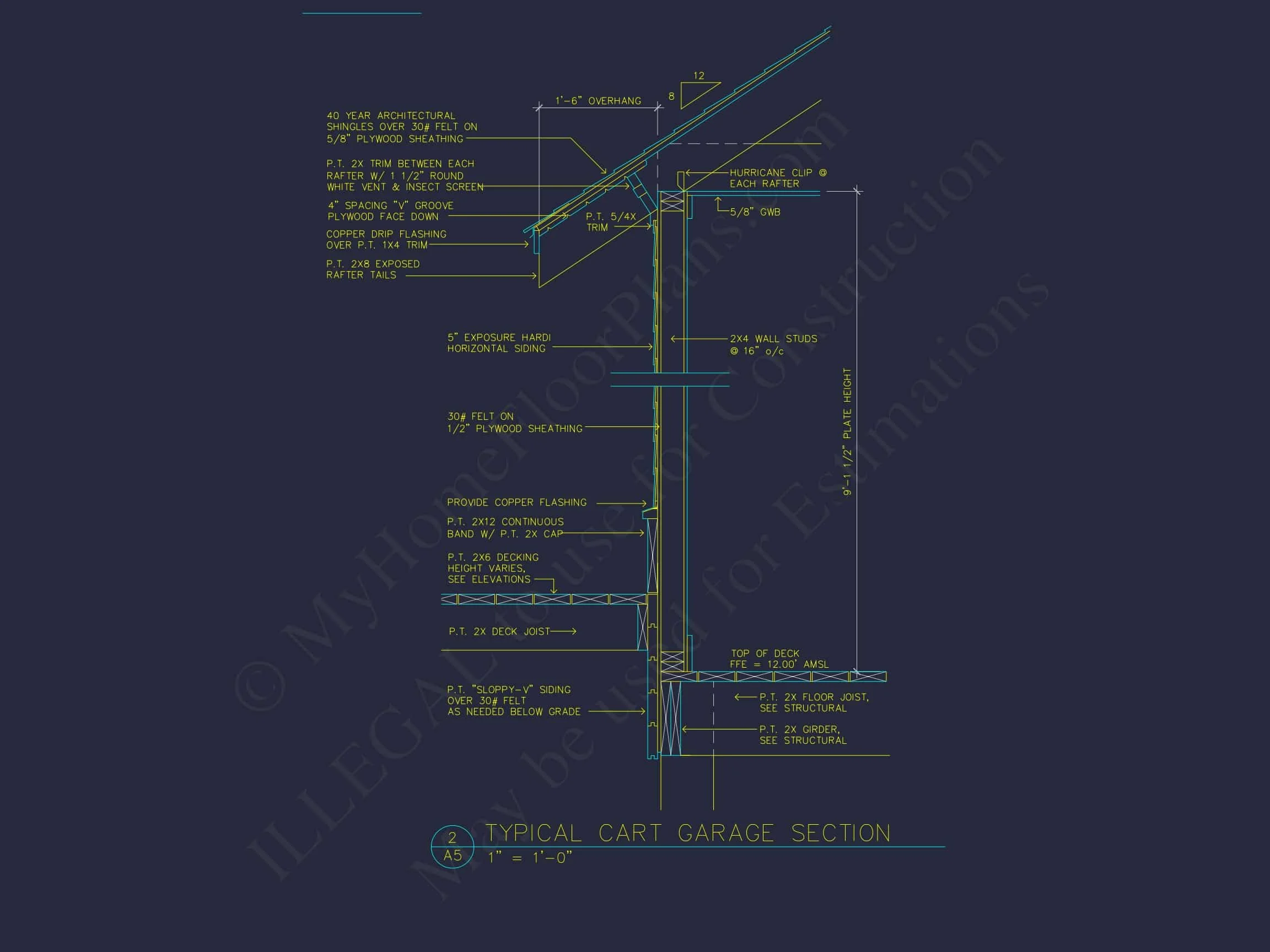 8-1962 GOLF CART PLAN - Compact 2-Bay Golf Cart Garage Blueprint with CAD Design 8 Compact 2-Bay Golf Cart Garage Blueprint with CAD Design