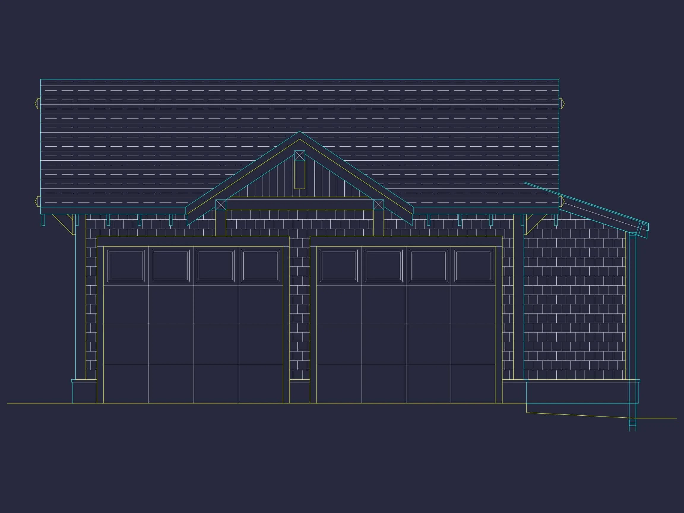8-1962 GOLF CART PLAN - Compact 2-Bay Golf Cart Garage Blueprint with CAD Design 4 Compact 2-Bay Golf Cart Garage Blueprint with CAD Design