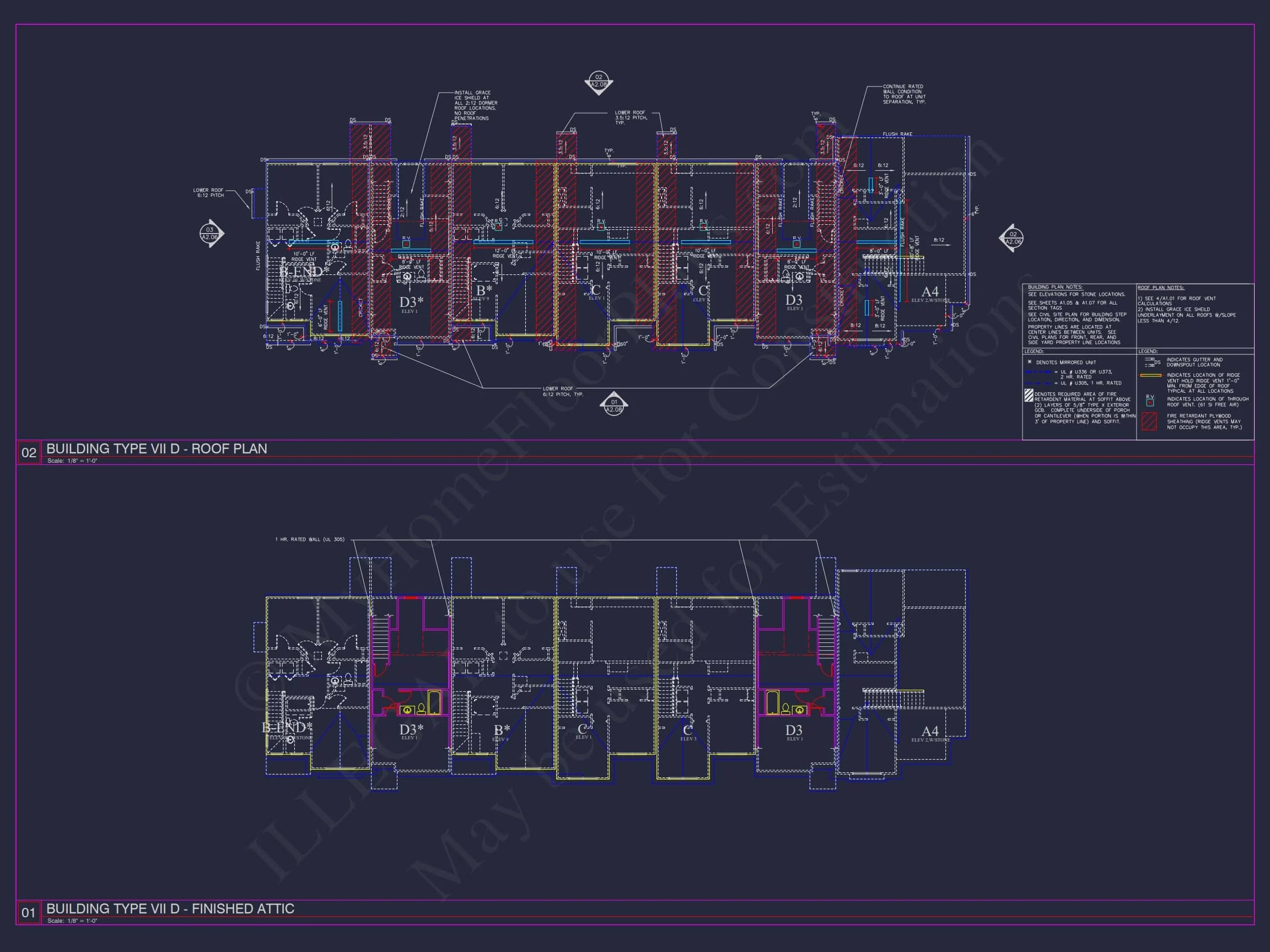 8-APARTMENT PLAN-Traditional Townhouse Plan - 3-Bed, 2.5-Bath, 1,750 SF 74 8-Unit Modern Craftsman Townhome Plan with Covered Porches & Bonus Rooms