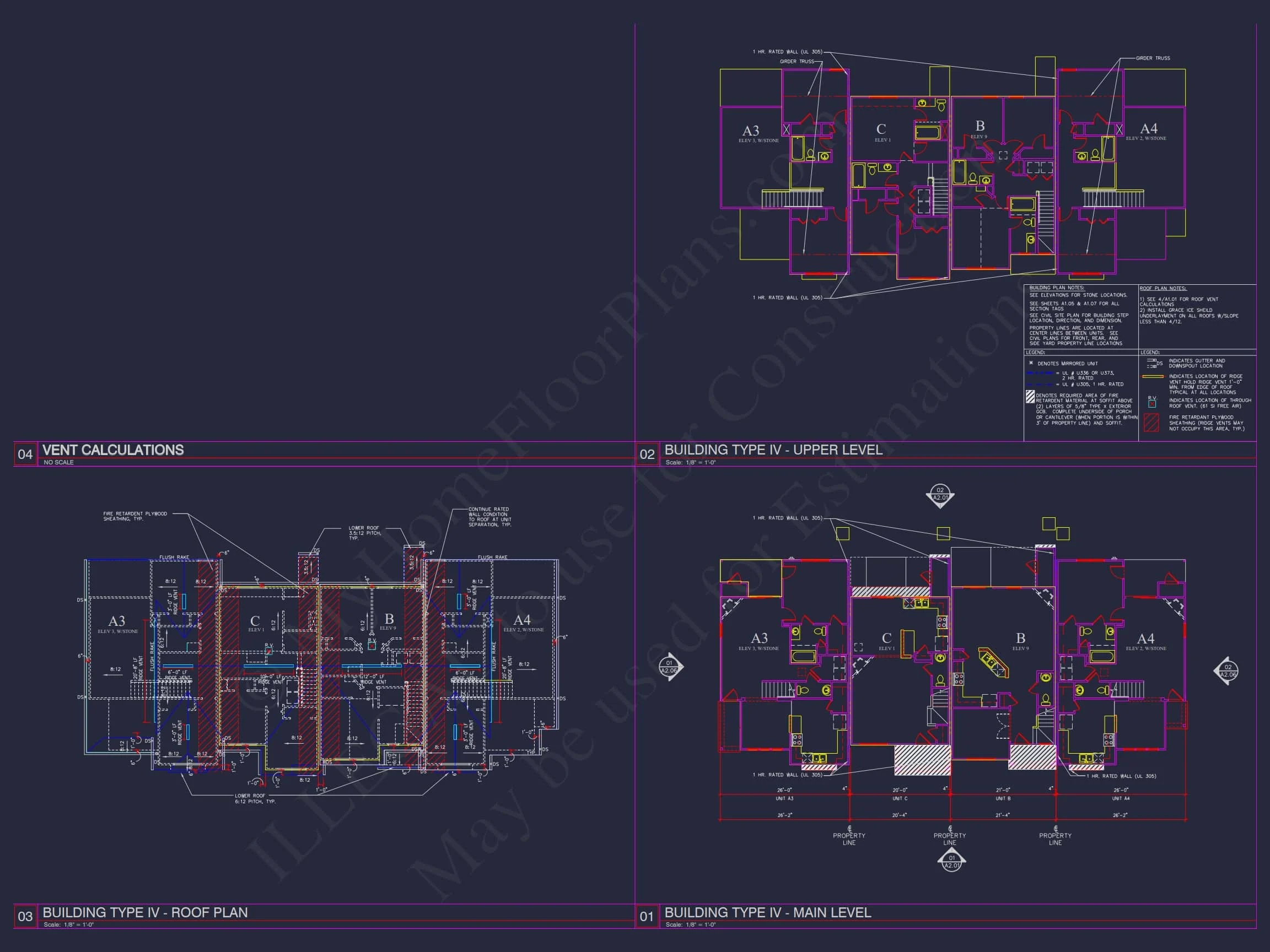 8-APARTMENT PLAN-Traditional Townhouse Plan - 3-Bed, 2.5-Bath, 1,750 SF 81 8-Unit Modern Craftsman Townhome Plan with Covered Porches & Bonus Rooms