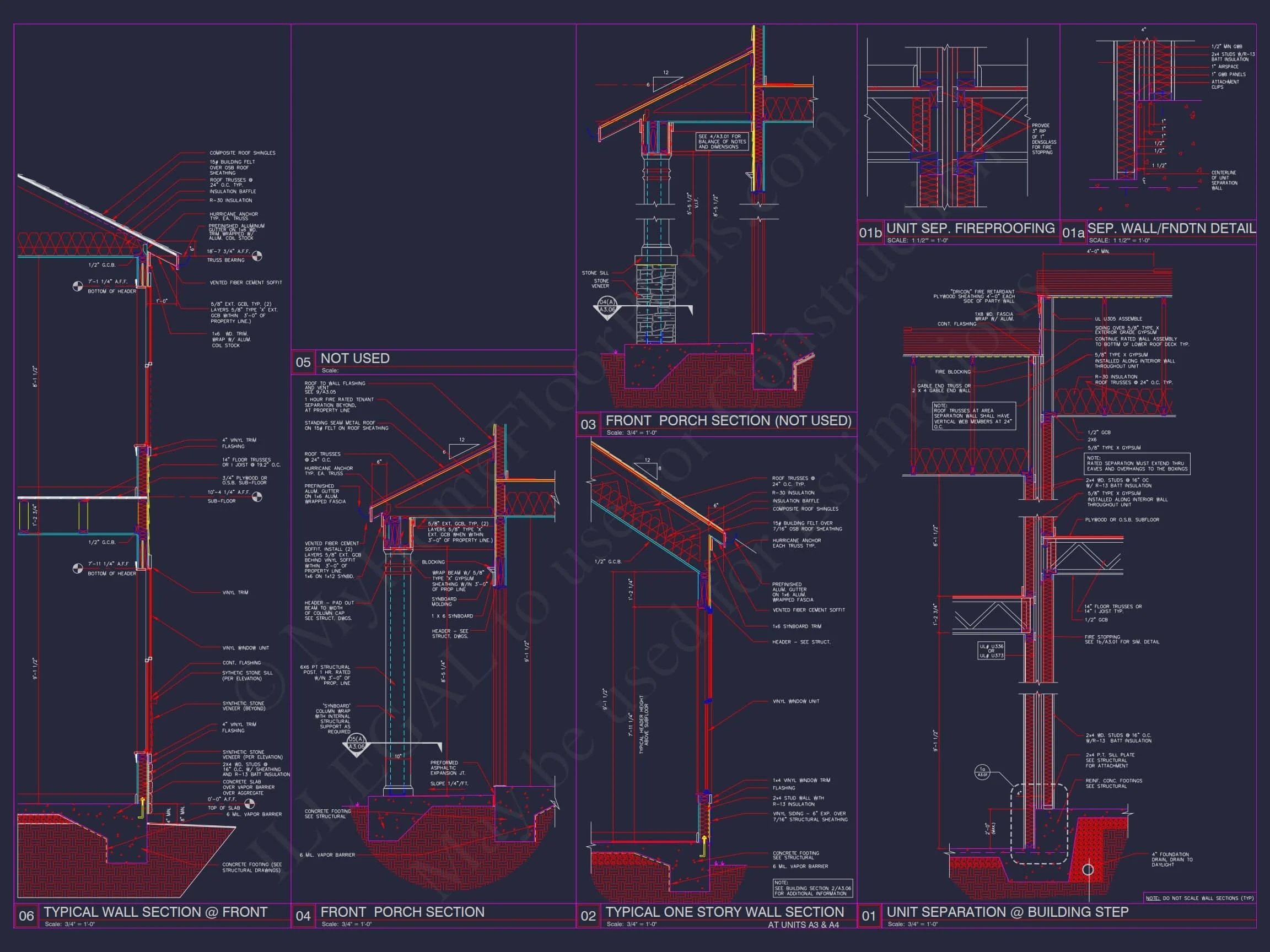 8-APARTMENT PLAN-Traditional Townhouse Plan - 3-Bed, 2.5-Bath, 1,750 SF 20 8-Unit Modern Craftsman Townhome Plan with Covered Porches & Bonus Rooms