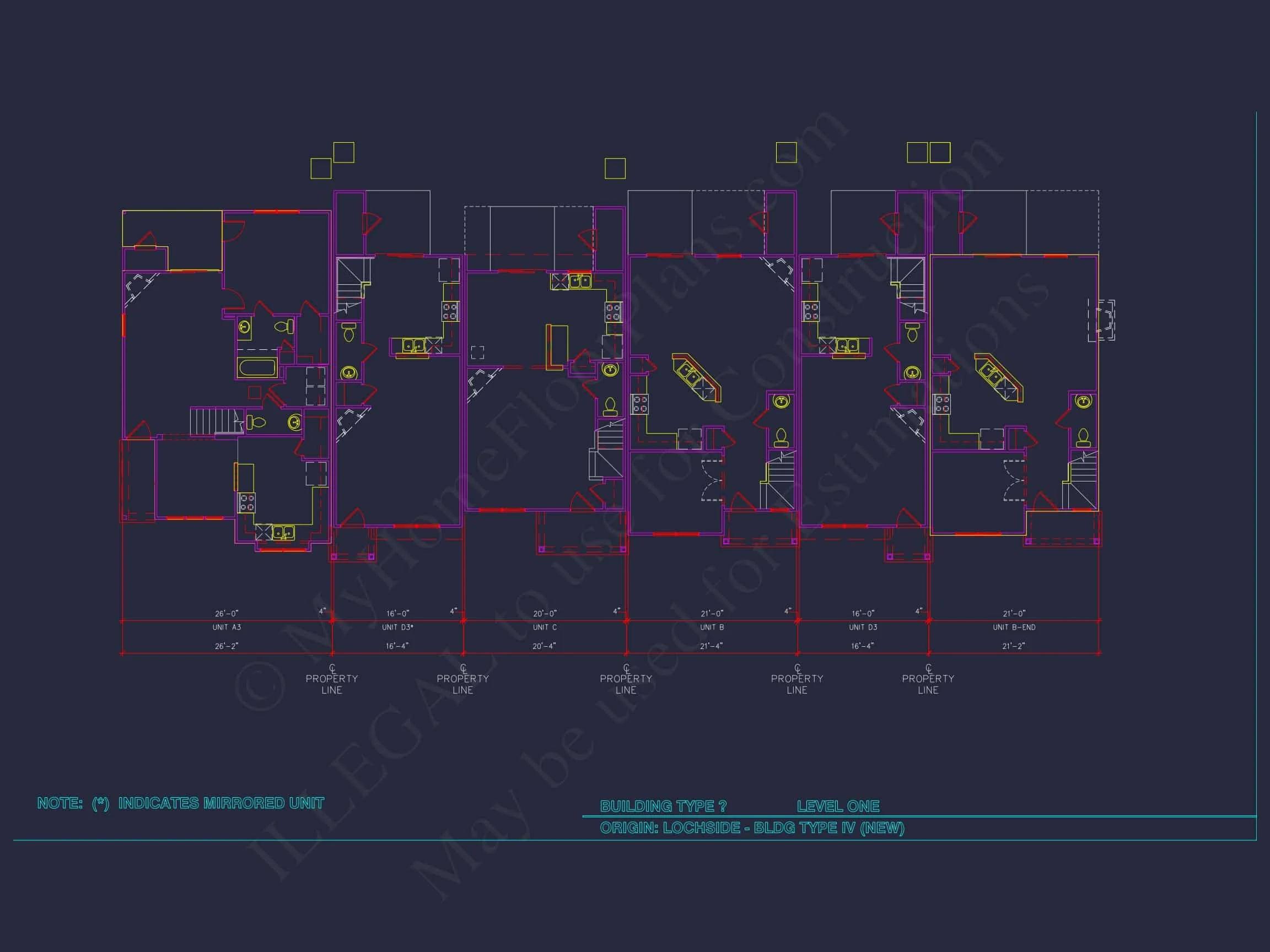 8-APARTMENT PLAN-Traditional Townhouse Plan - 3-Bed, 2.5-Bath, 1,750 SF 28 8-Unit Modern Craftsman Townhome Plan with Covered Porches & Bonus Rooms
