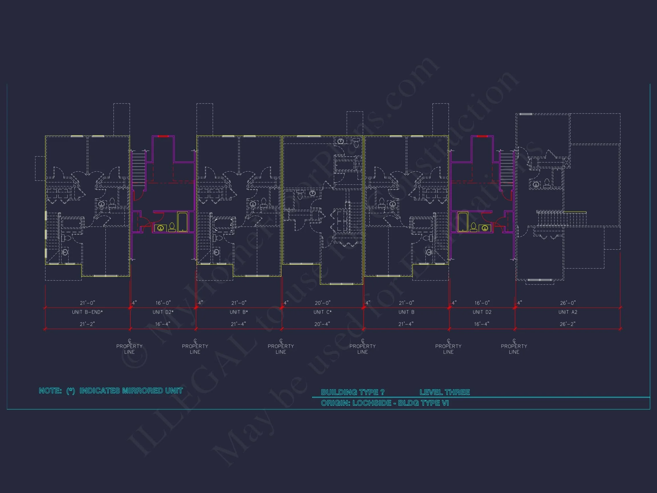 8-APARTMENT PLAN-Traditional Townhouse Plan - 3-Bed, 2.5-Bath, 1,750 SF 36 8-Unit Modern Craftsman Townhome Plan with Covered Porches & Bonus Rooms