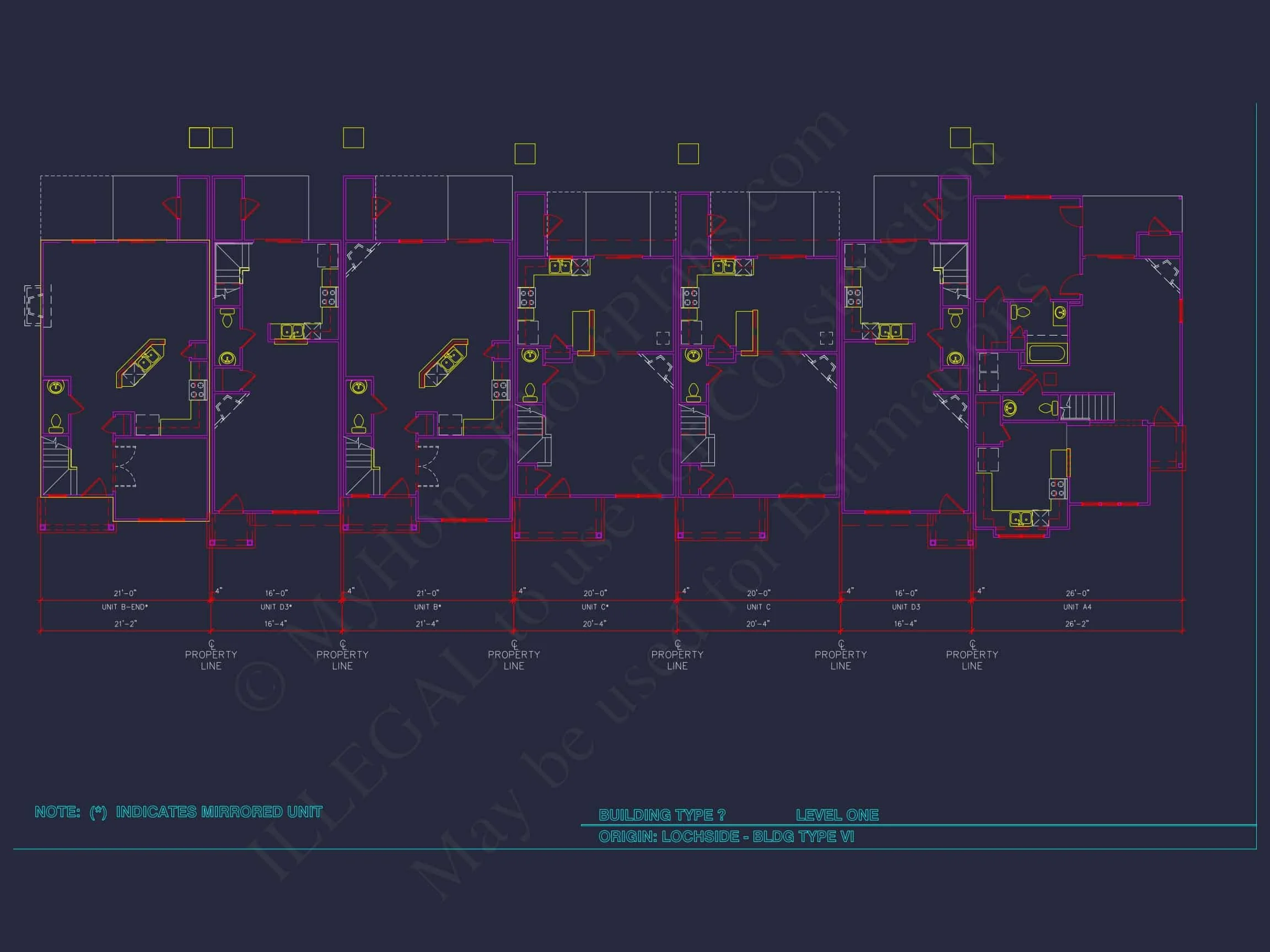 8-APARTMENT PLAN-Traditional Townhouse Plan - 3-Bed, 2.5-Bath, 1,750 SF 40 8-Unit Modern Craftsman Townhome Plan with Covered Porches & Bonus Rooms