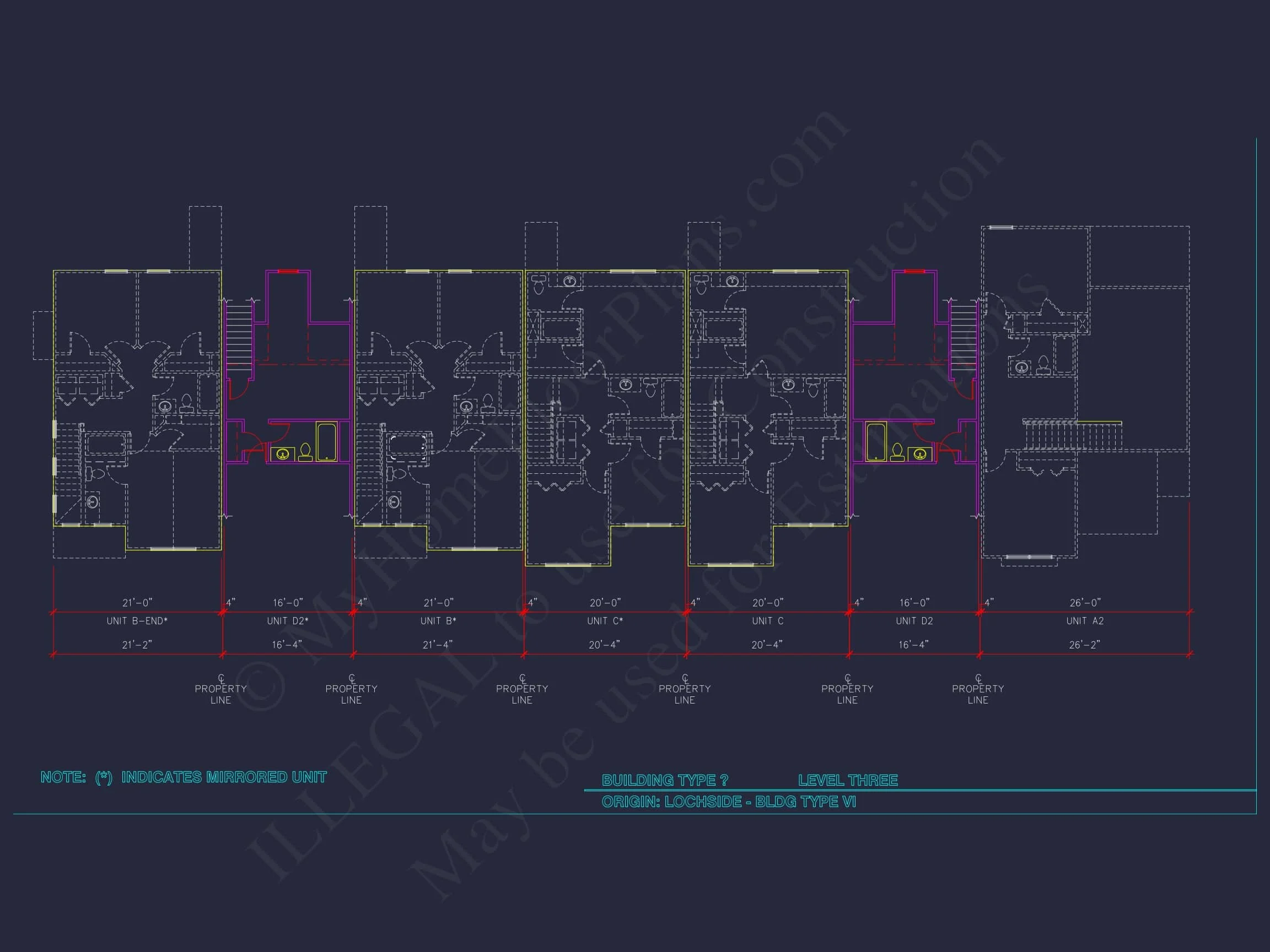 8-APARTMENT PLAN-Traditional Townhouse Plan - 3-Bed, 2.5-Bath, 1,750 SF 42 8-Unit Modern Craftsman Townhome Plan with Covered Porches & Bonus Rooms