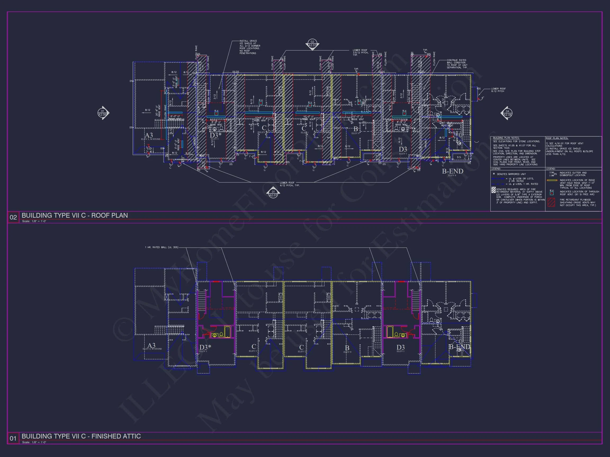 8-APARTMENT PLAN-Traditional Townhouse Plan - 3-Bed, 2.5-Bath, 1,750 SF 58 8-Unit Modern Craftsman Townhome Plan with Covered Porches & Bonus Rooms