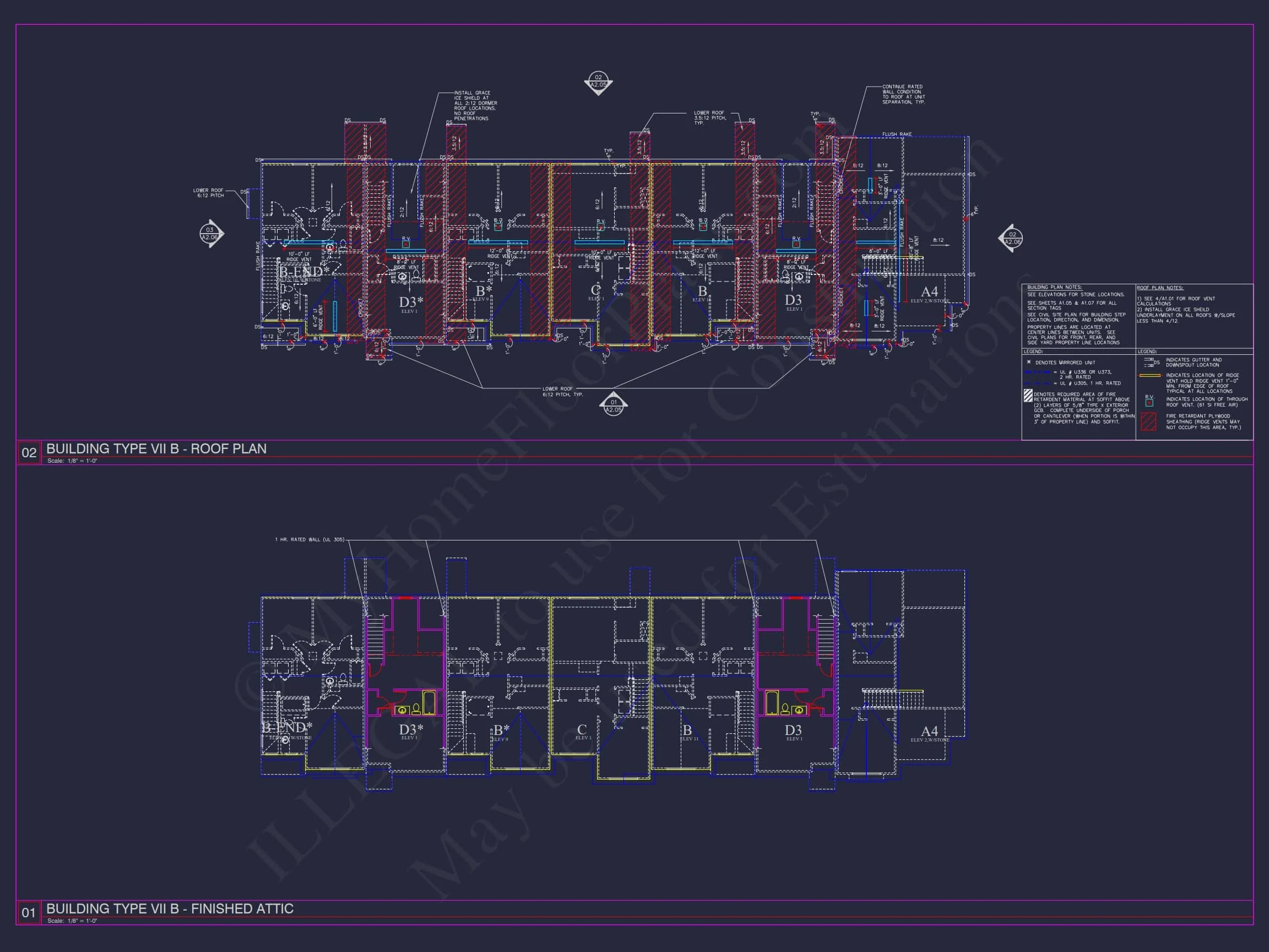 8-APARTMENT PLAN-Traditional Townhouse Plan - 3-Bed, 2.5-Bath, 1,750 SF 59 8-Unit Modern Craftsman Townhome Plan with Covered Porches & Bonus Rooms