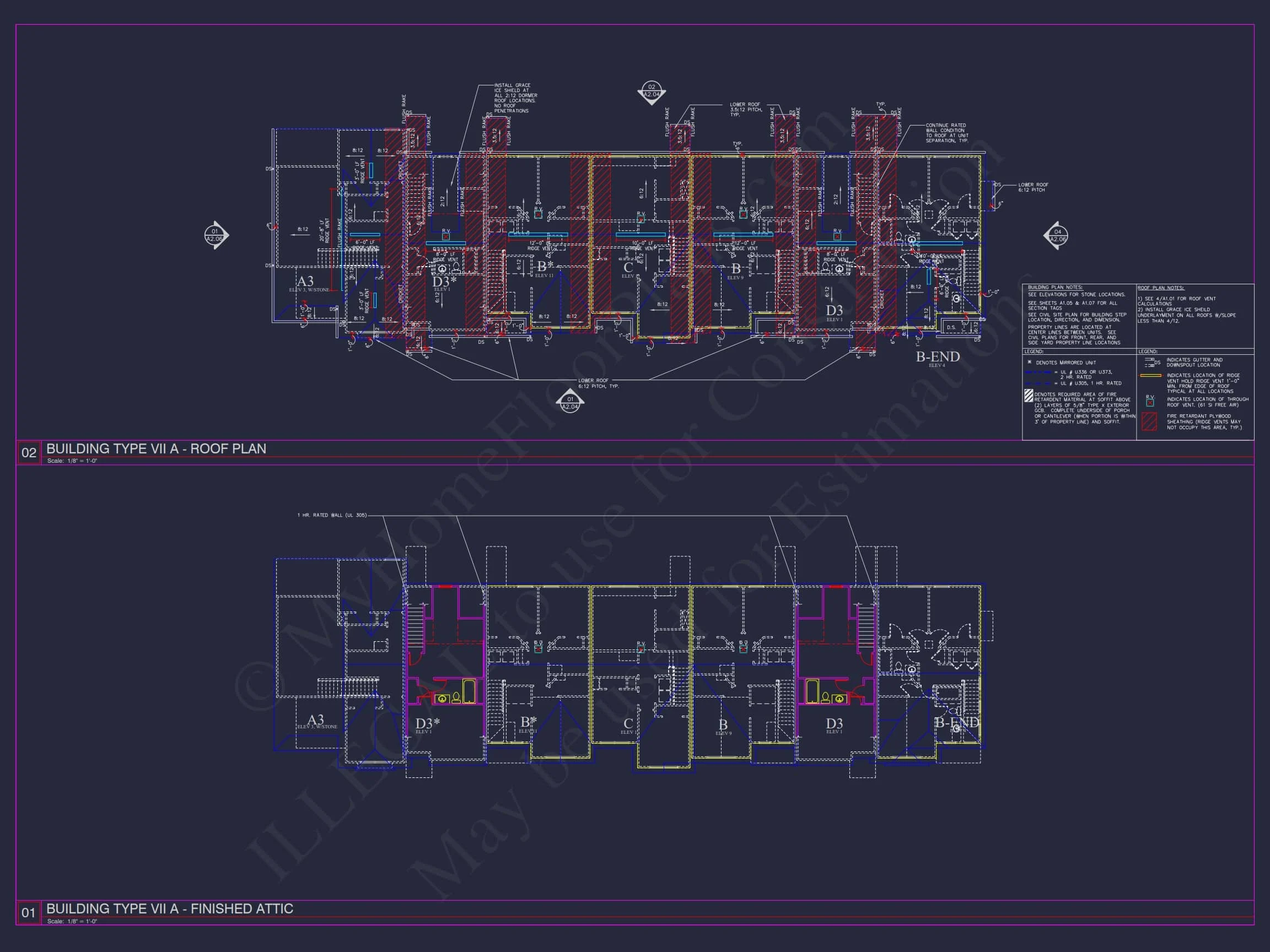 8-APARTMENT PLAN-Traditional Townhouse Plan - 3-Bed, 2.5-Bath, 1,750 SF 61 8-Unit Modern Craftsman Townhome Plan with Covered Porches & Bonus Rooms