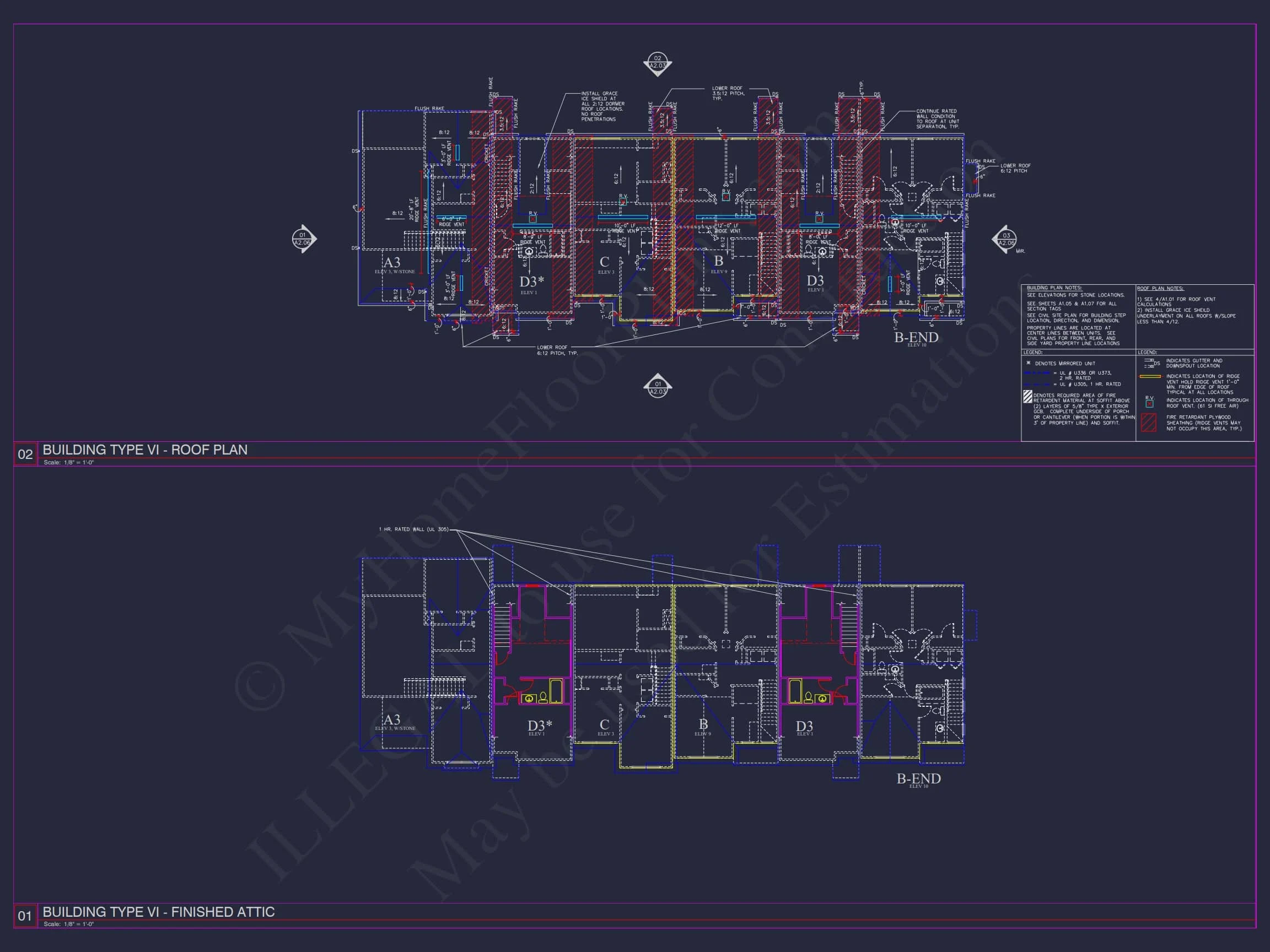 8-APARTMENT PLAN-Traditional Townhouse Plan - 3-Bed, 2.5-Bath, 1,750 SF 63 8-Unit Modern Craftsman Townhome Plan with Covered Porches & Bonus Rooms