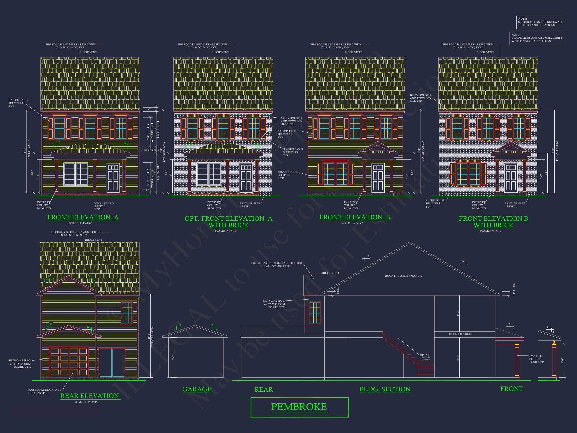 11-1083-1 7-UNIT TOWNHOUSE PLAN - Elegant House Plan with 2 Floors and Traditional Designs 7 Elegant 2-Story House Plan with Traditional Design