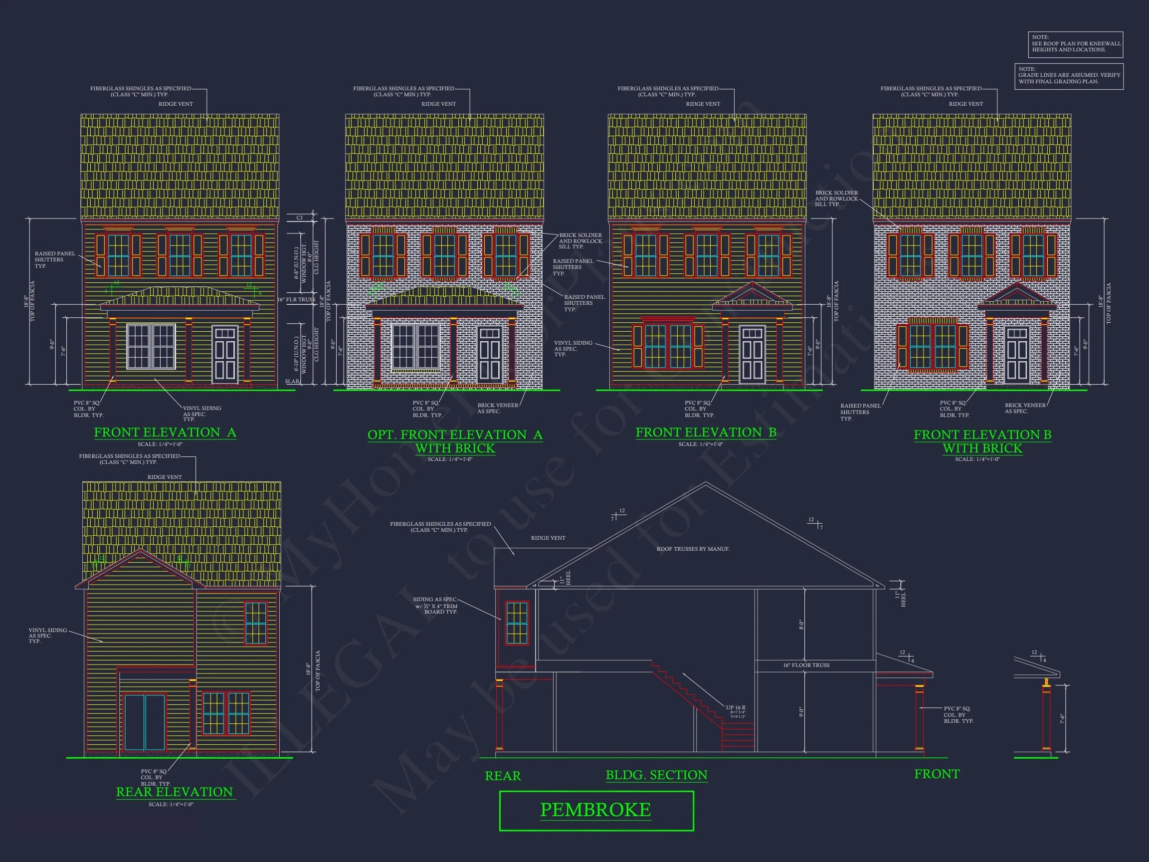 11-1083-1 7-UNIT TOWNHOUSE PLAN - Elegant House Plan with 2 Floors and Traditional Designs 27 Elegant 2-Story House Plan with Traditional Design