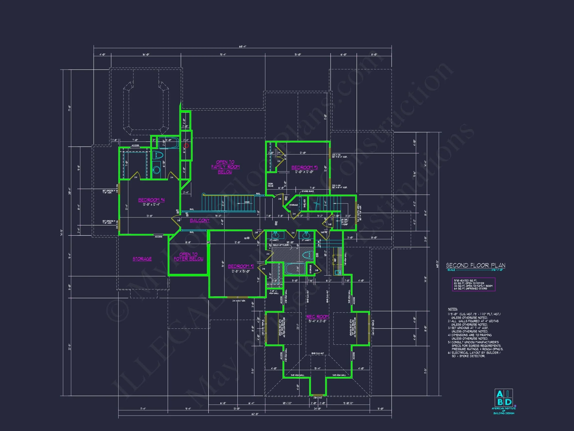 9-1829 HOUSE PLAN - Traditional 5-Bedroom House Plan with 3-Car Garage | Blueprints & CAD Files 33 Traditional 5-Bedroom House Plan with 3-Car Garage | Blueprints & CAD Files