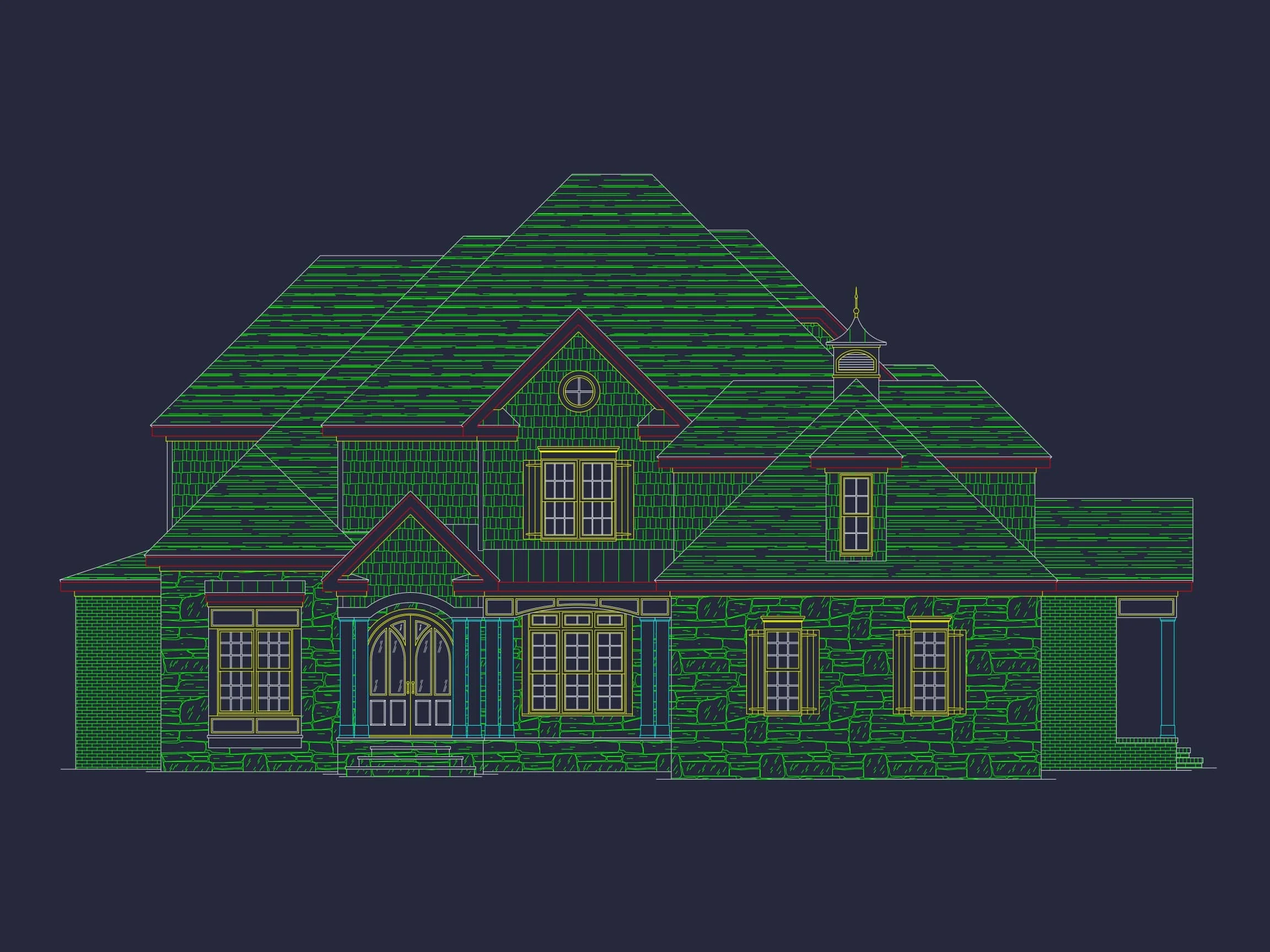 9-1829 HOUSE PLAN - Traditional 5-Bedroom House Plan with 3-Car Garage | Blueprints & CAD Files 27 Traditional 5-Bedroom House Plan with 3-Car Garage | Blueprints & CAD Files