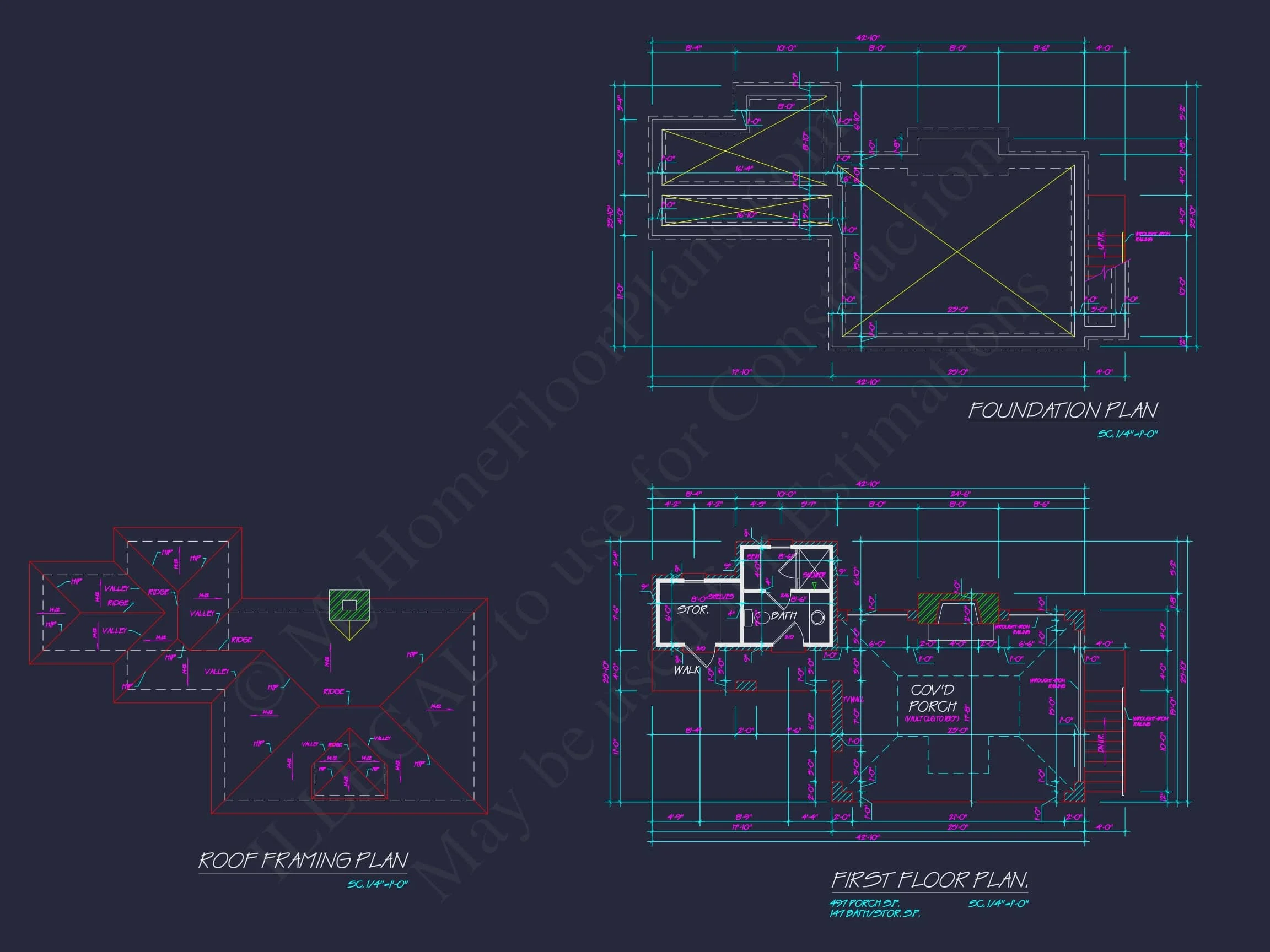 13-1848 CABANA PLAN - Elegant Cabana House Plan with Vaulted Ceilings and CAD Designs 4 Elegant Cabana Home Plan with Vaulted Ceilings and CAD Designs