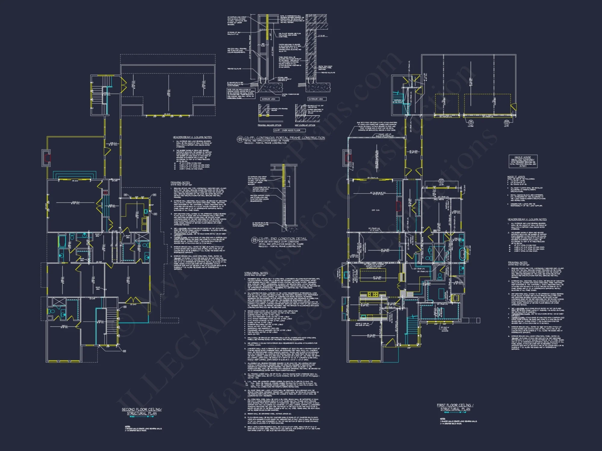 Custom 2-Story House Plan with Colonial Revival Design & CAD Blueprints