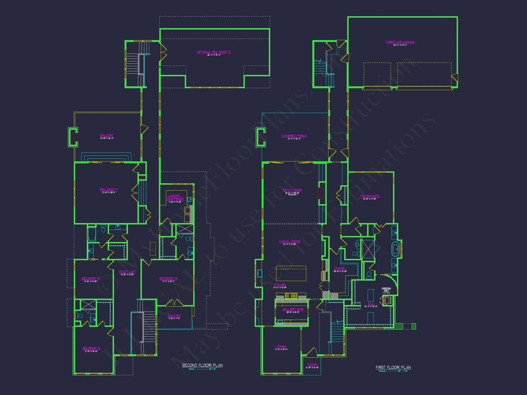 Custom 2-Story House Plan with Colonial Revival Design & CAD Blueprints