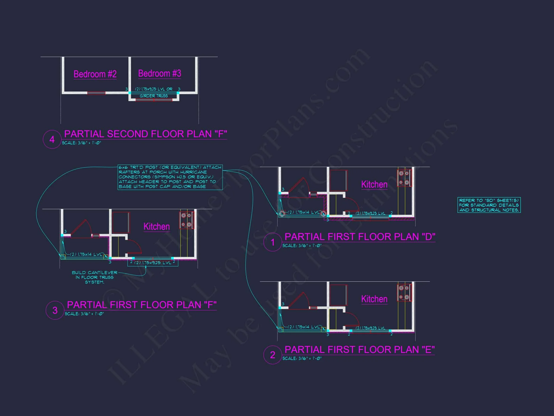 7-1947A TOWNHOUSE PLAN - Modern Townhouse Floor Plan with 2 Stories and CAD Designs 3 Modern 2-Story Townhome Floor Plan with Open Layout and CAD Blueprints