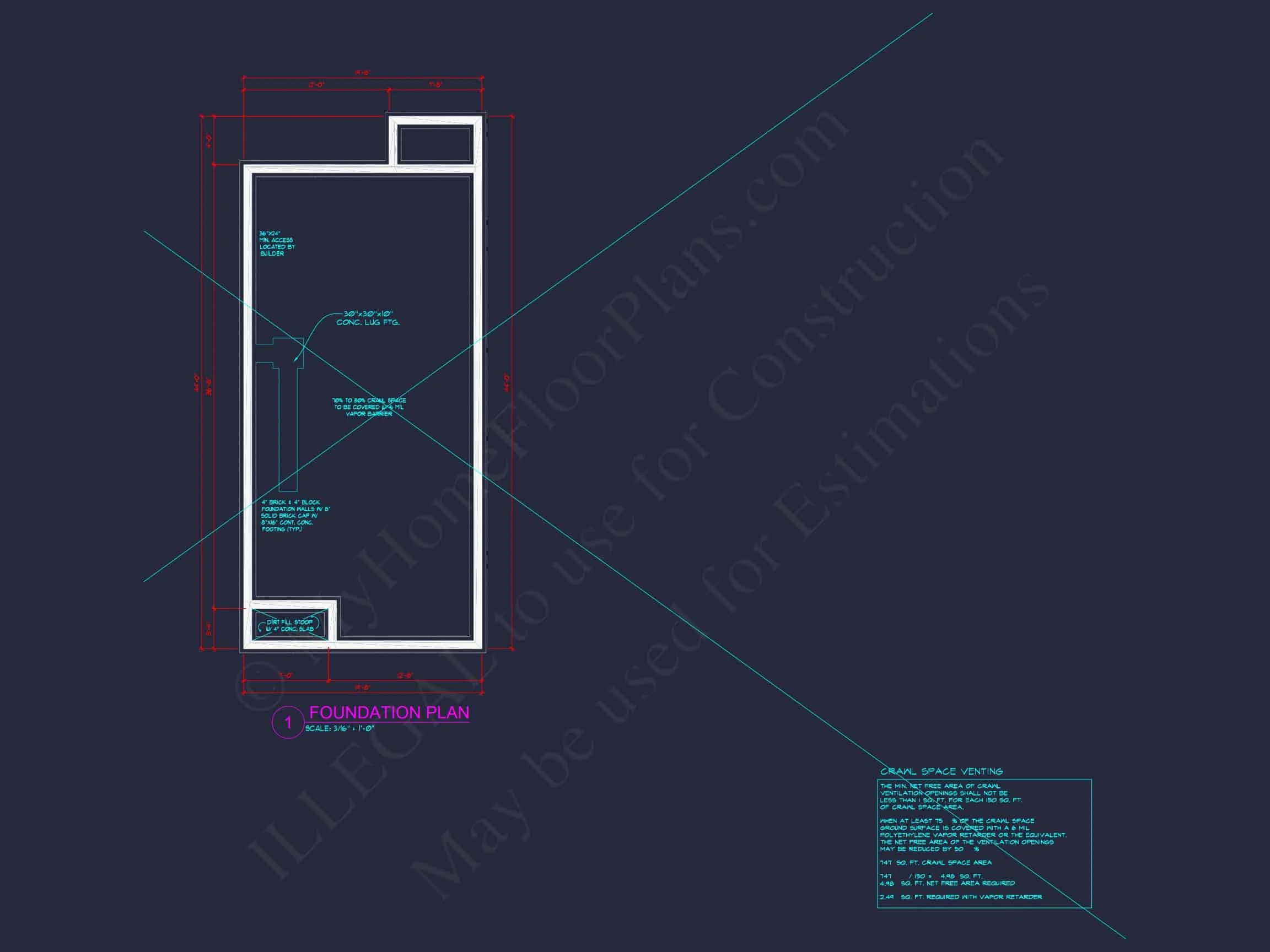 7-1947A TOWNHOUSE PLAN - Modern Townhouse Floor Plan with 2 Stories and CAD Designs 6 Modern 2-Story Townhome Floor Plan with Open Layout and CAD Blueprints