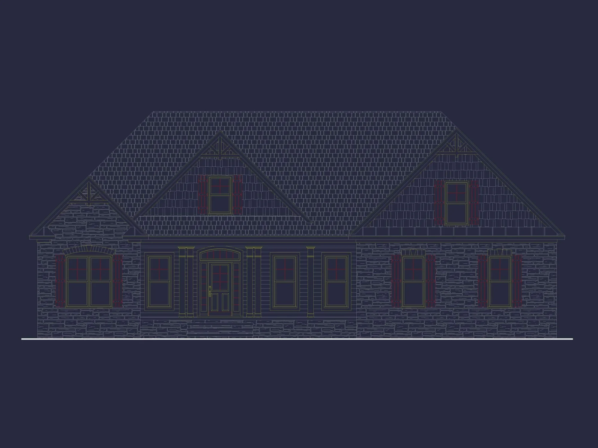 Charming 1.5-Story Home Blueprint with Craftsman Style and CAD Designs