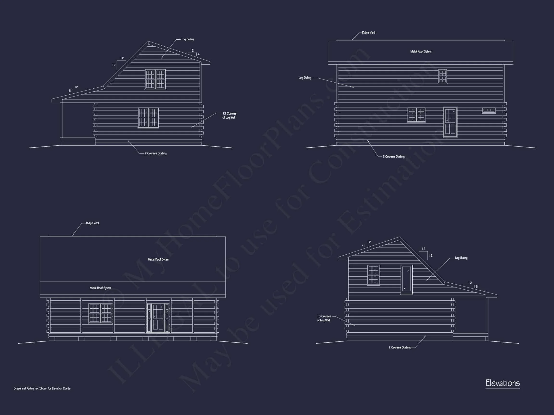15-1306 HOUSE PLAN - Log Cabin House Plan with Spacious Floor Designs and CAD Blueprints 9 Charming Log Cabin House Plan with Open Floor Design and CAD Blueprints