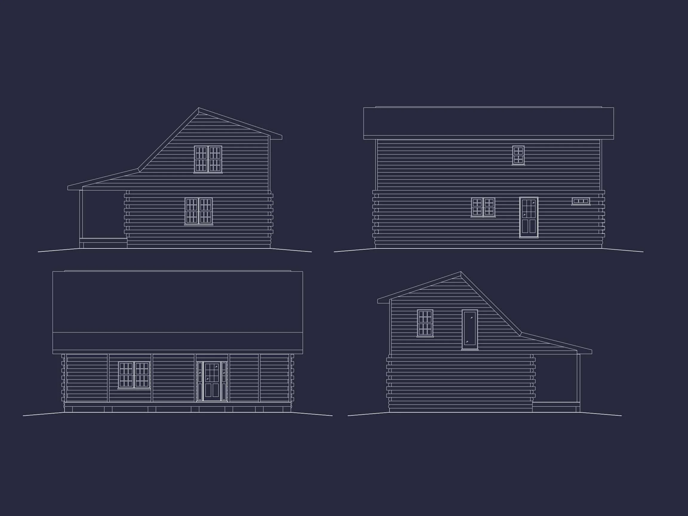 15-1306 HOUSE PLAN - Log Cabin House Plan with Spacious Floor Designs and CAD Blueprints 2 Charming Log Cabin House Plan with Open Floor Design and CAD Blueprints