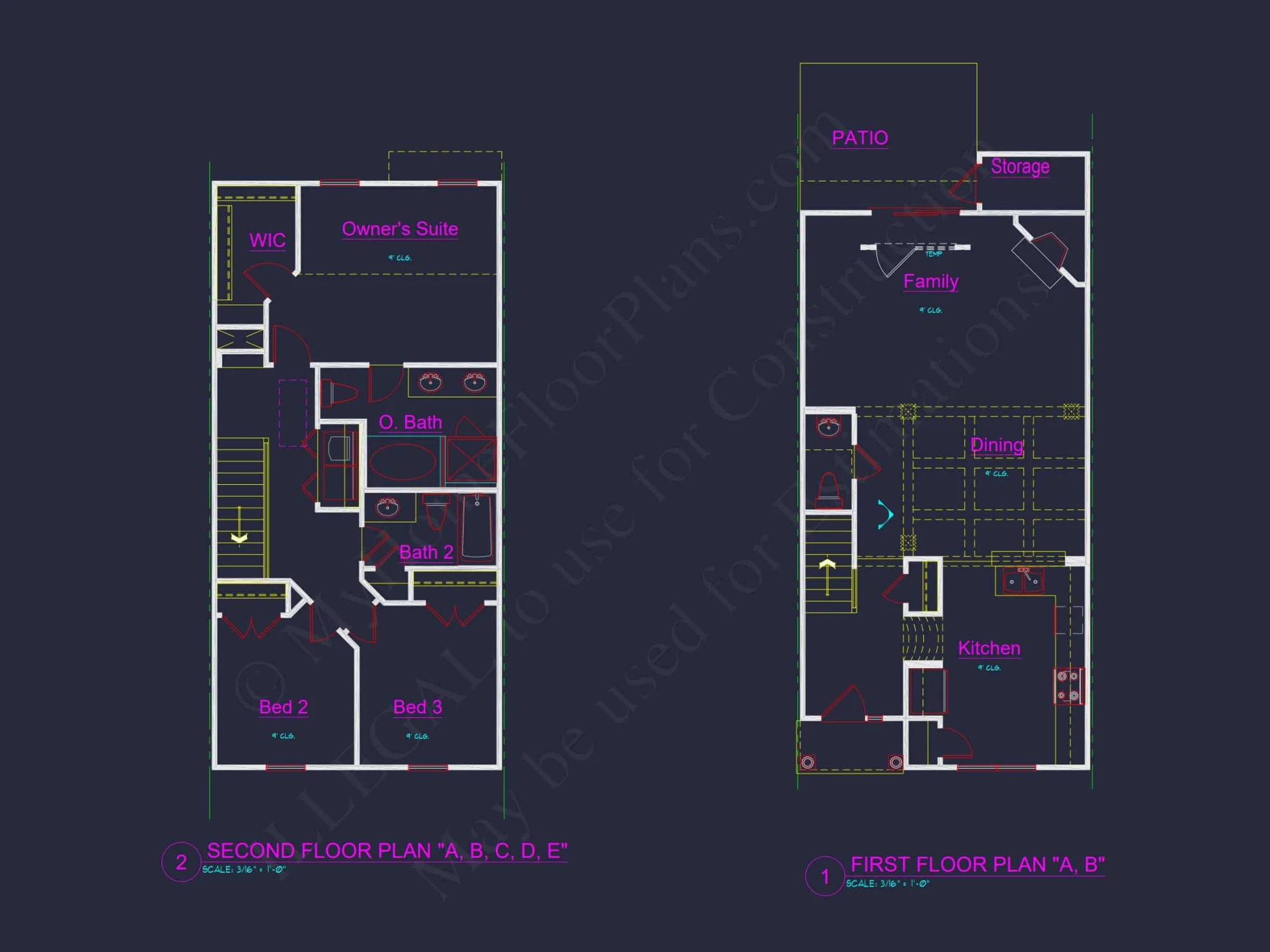 Charming Townhome Floor Plan with CAD & Blueprint Designs