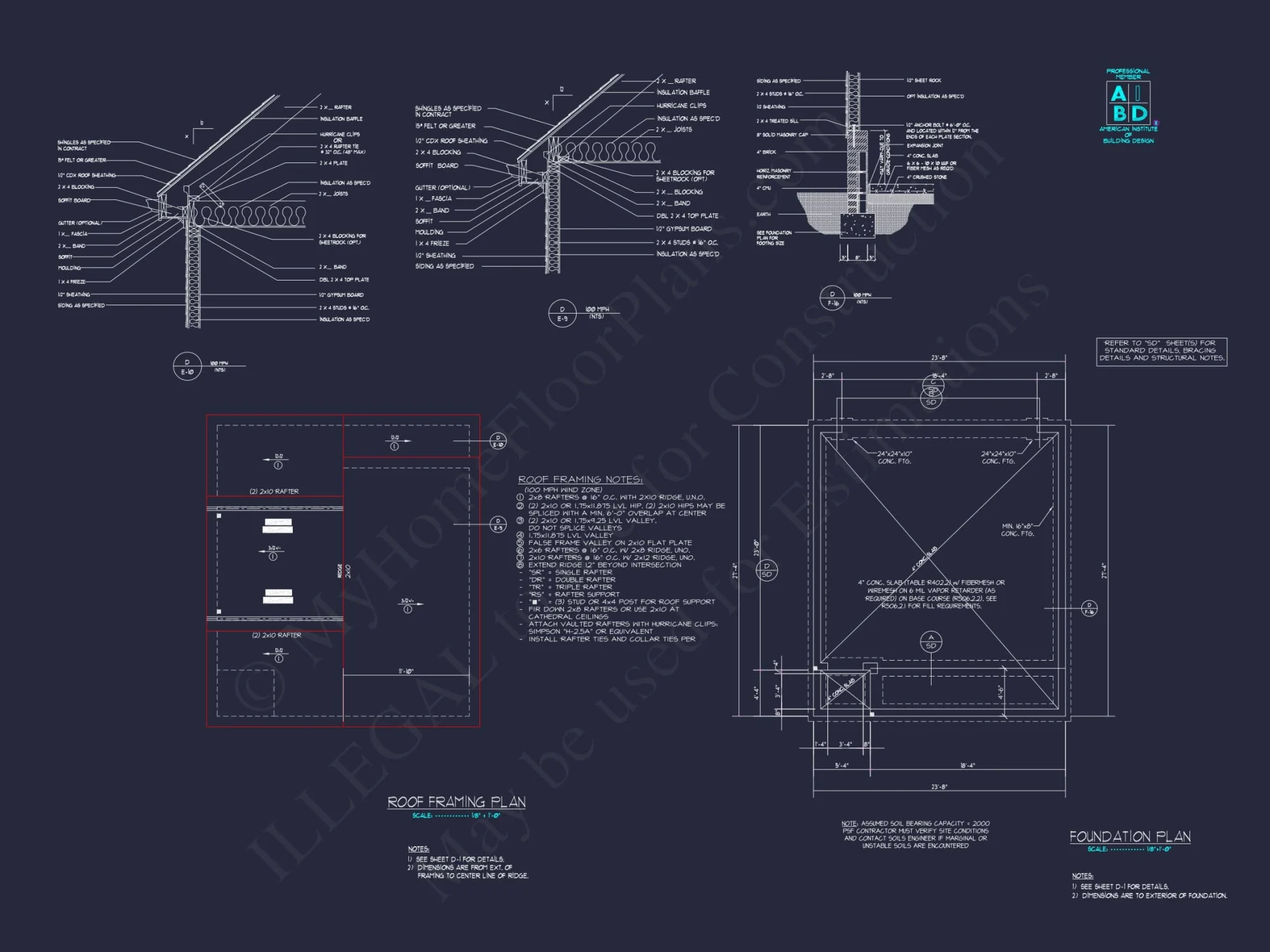 Stylish Garage Home Plan with Living Space and CAD Designs