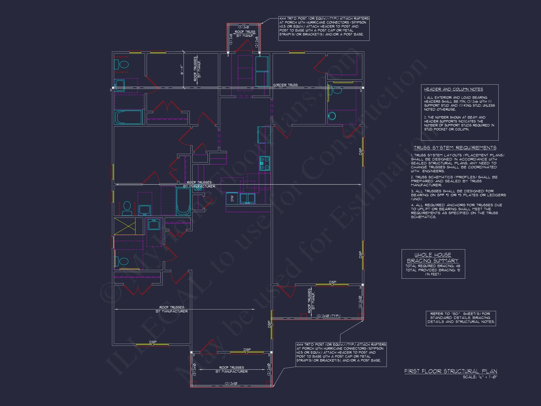 15-1784A HOUSE PLAN - Spacious Ranch House Plan with 3 Bedrooms and CAD Designs 8 15-1784A HOME PLAN