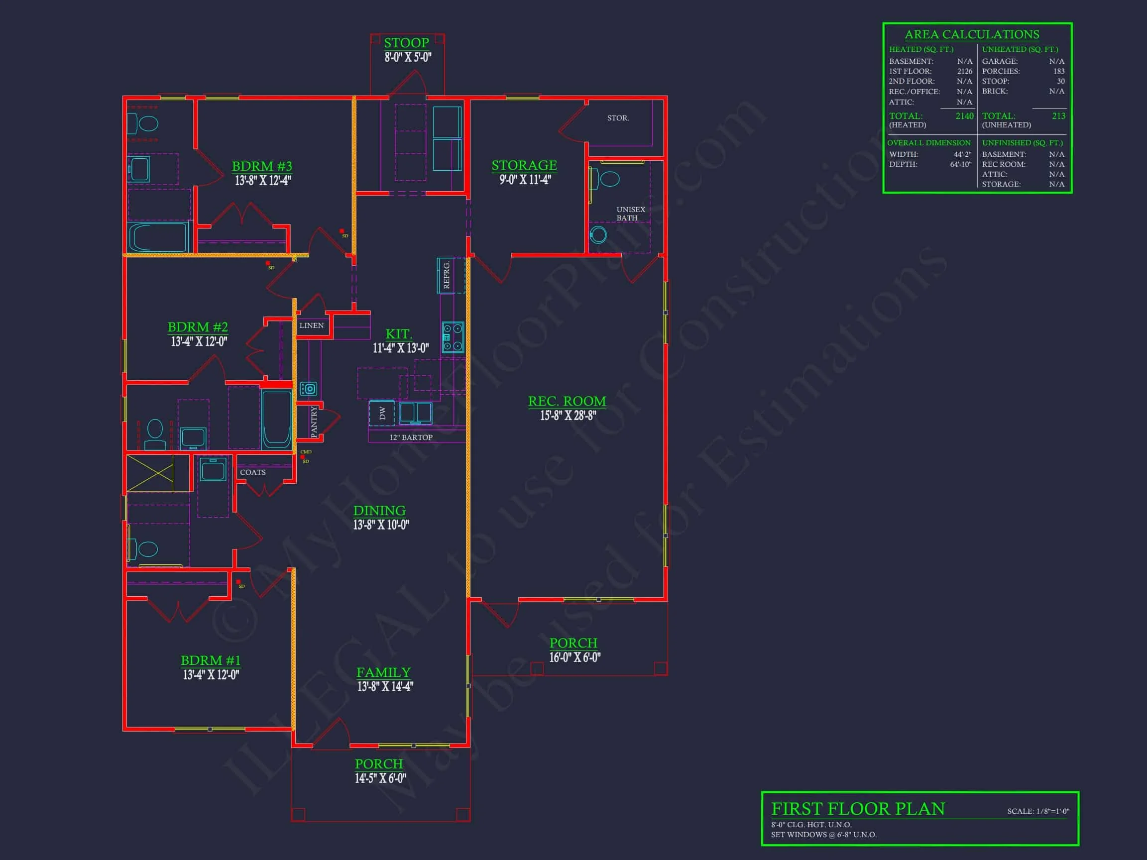 15-1784A HOUSE PLAN - Spacious Ranch House Plan with 3 Bedrooms and CAD Designs 4 Spacious Ranch Home Plan with 3 Bedrooms and CAD Designs