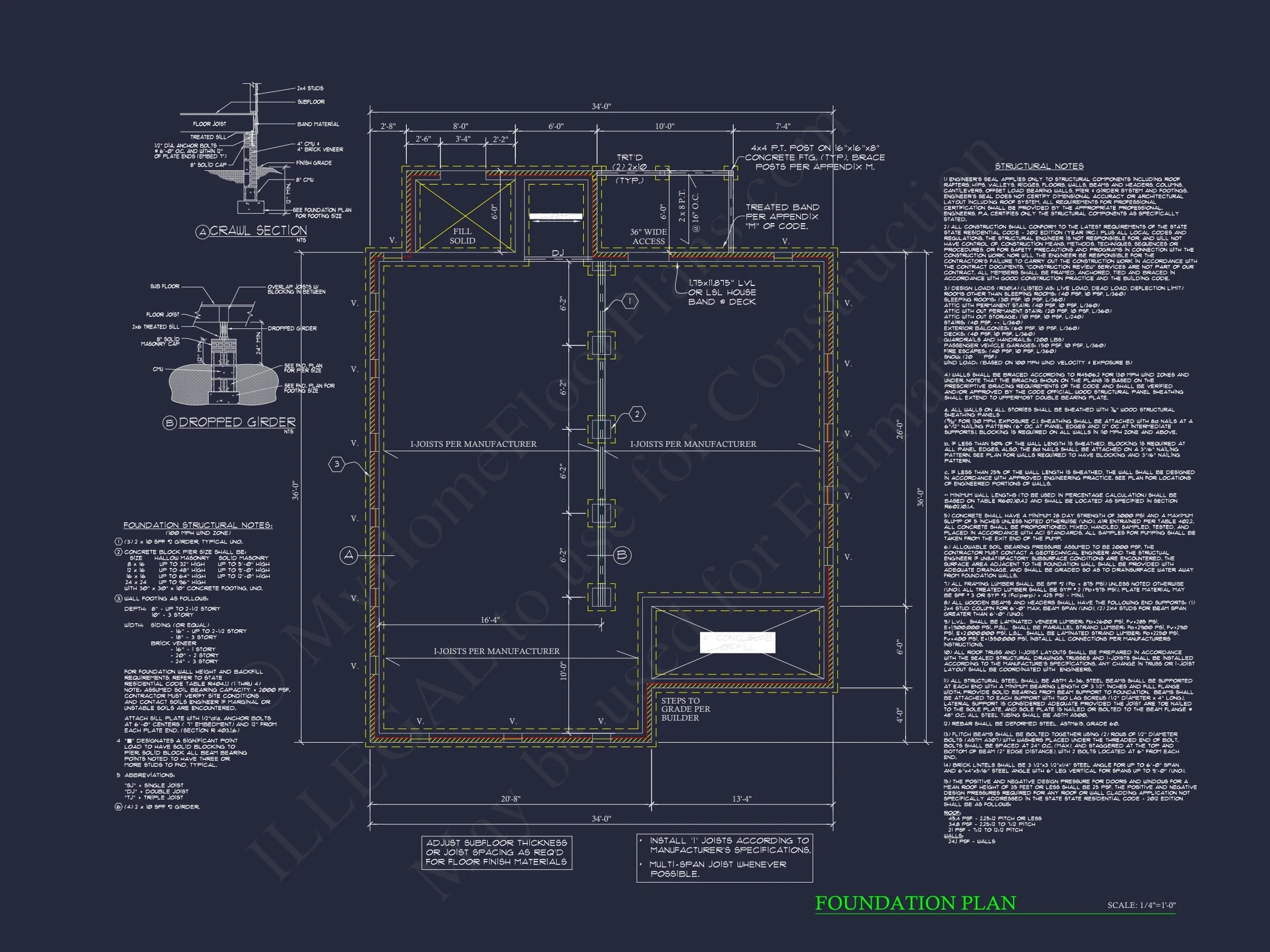 12-2923 HOUSE PLAN - Compact House Blueprint: Floor Plan, CAD Designs, and Details 7 Compact 3-Bedroom House Plan with Open Floor Layout & Cozy Porch