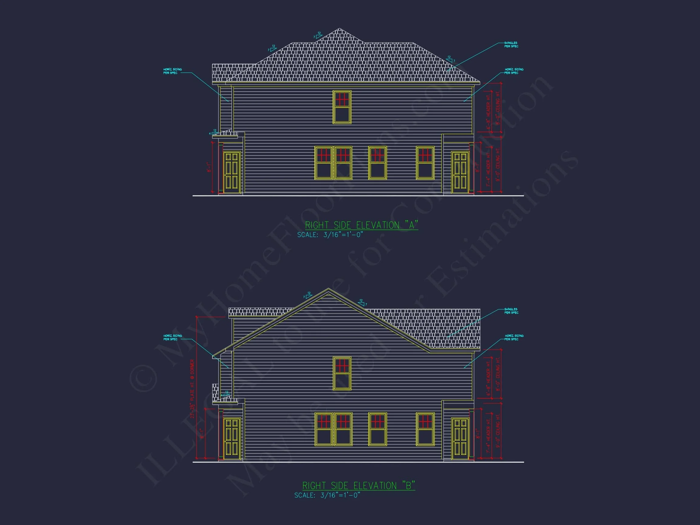 17-2029 6-UNIT TOWNHOUSE PLAN - Colonial Home Plan - 2-Bed, 1.5-Bath, 1,033 SF 7 Modern Townhome Floor Plan with 6 Units and CAD Blueprints