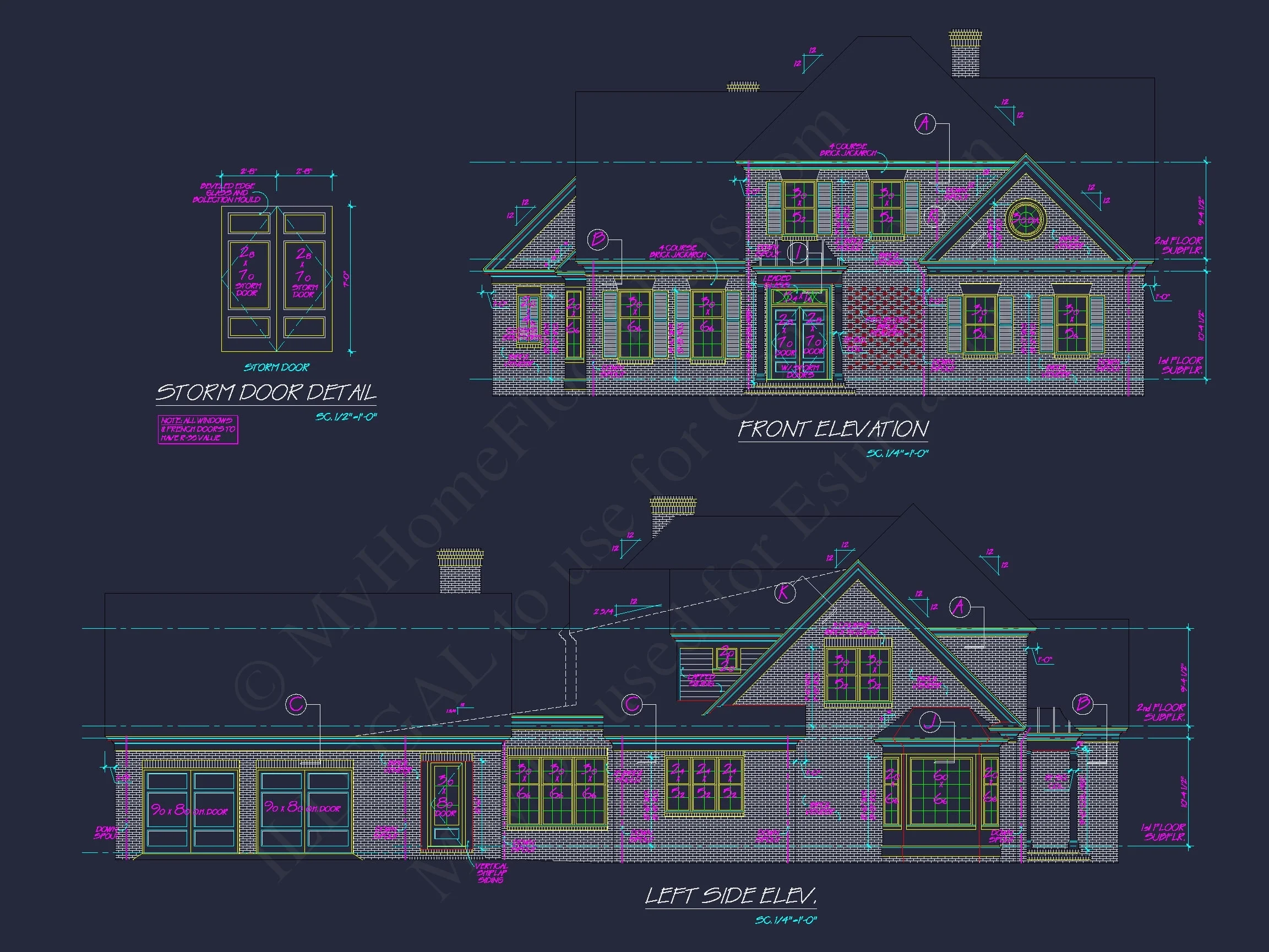 15-1606 HOUSE PLAN - Colonial House Floor Plan: 5-Bed, 4-Bath, 2-Story Blueprint 2 Colonial Home Floor Plan 5-Bed,4-Bath,2-Story Blueprint (2)