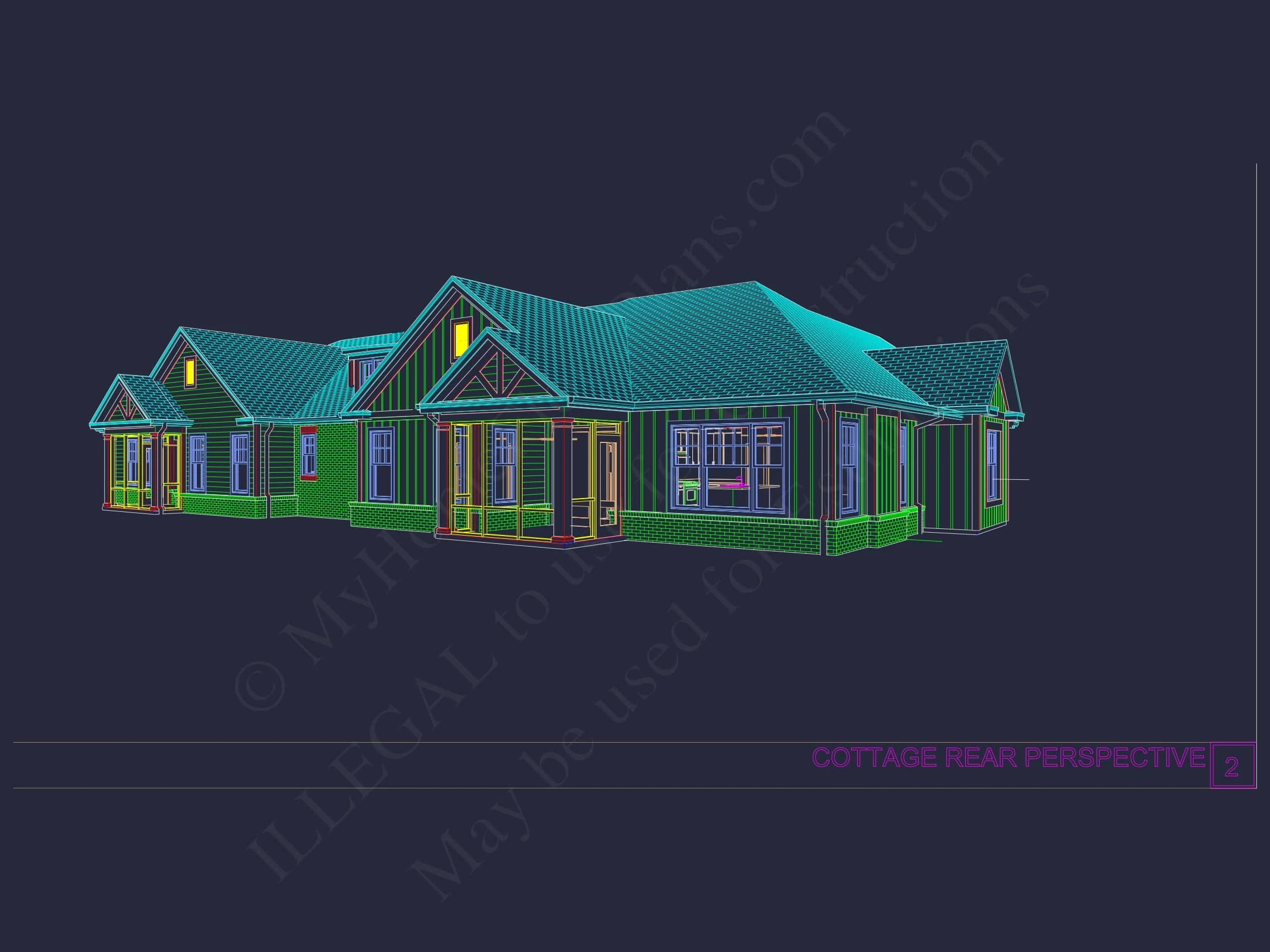 20-1521 DUPLEX PLAN- Beautiful Duplex House Floor Plan with Blueprint CAD Designs 3 Beautiful Duplex Home Floor Plan with Blueprint CAD Designs