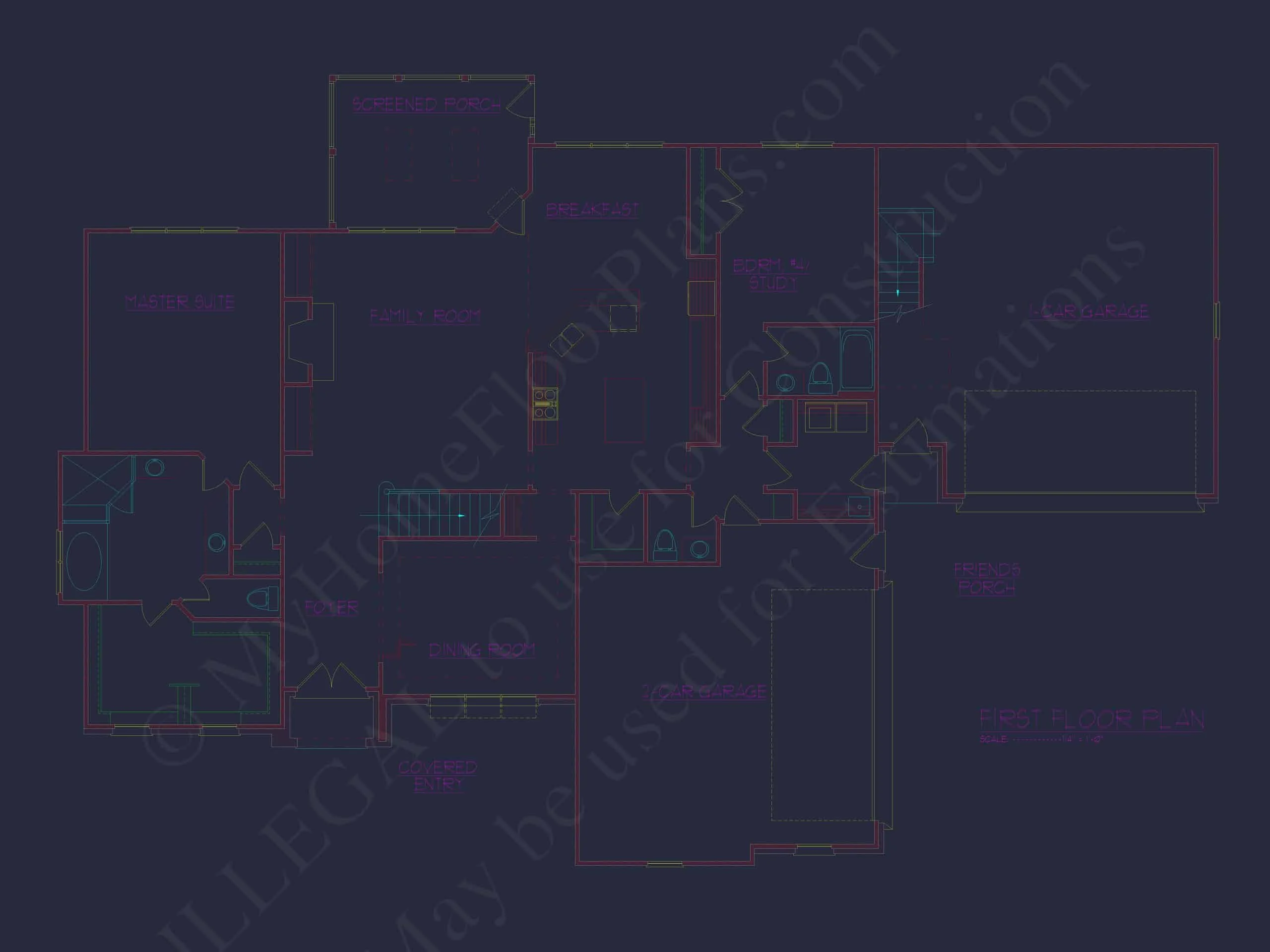 13-2072 HOUSE PLAN - Elegant House Floor Plan for Architecture with CAD Designs 3 Elegant 2-Story House Plan with Transitional and Traditional Design