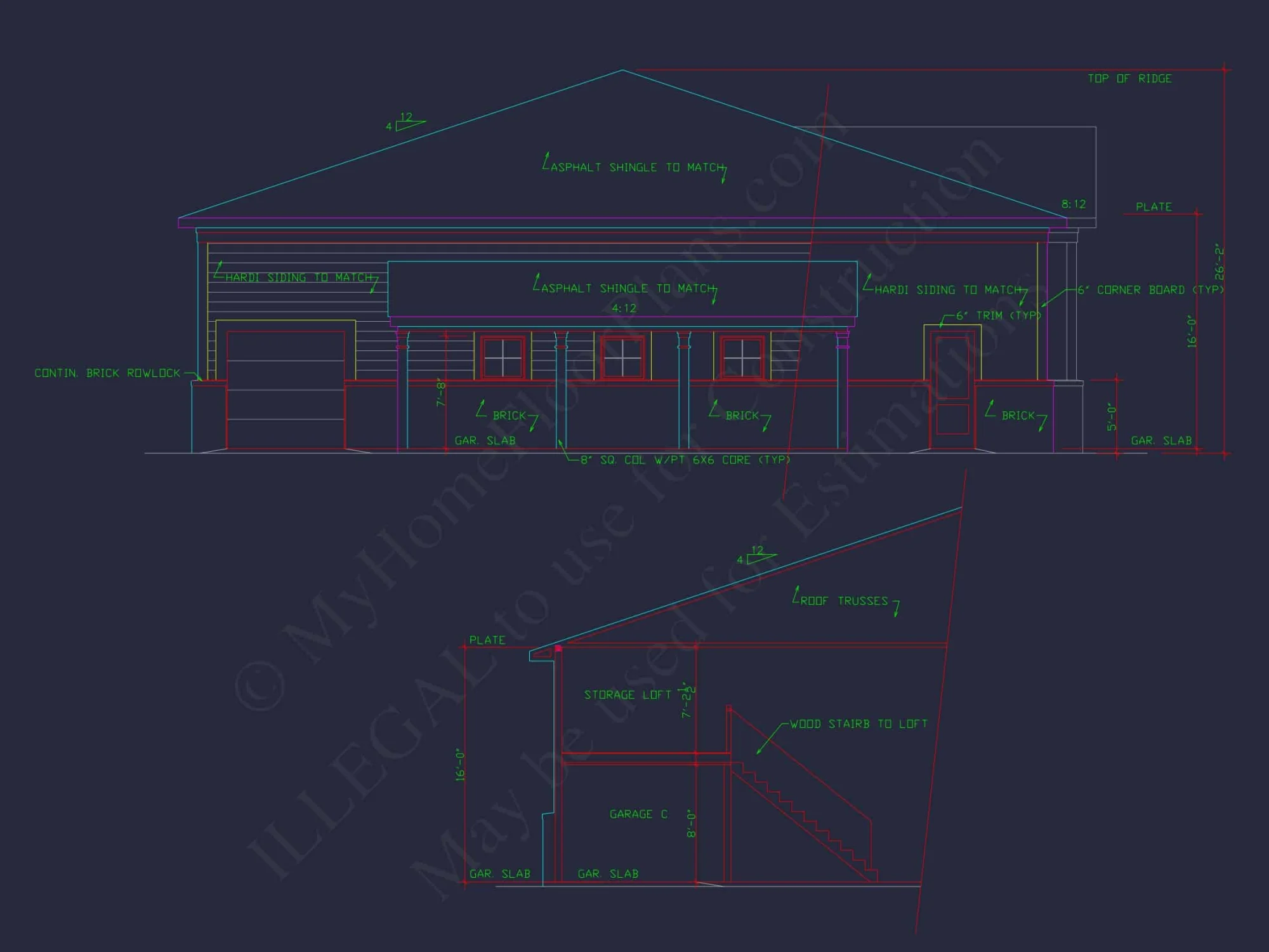 RV Garage Plan with Loft – Spacious Multi-Bay Garage Design
