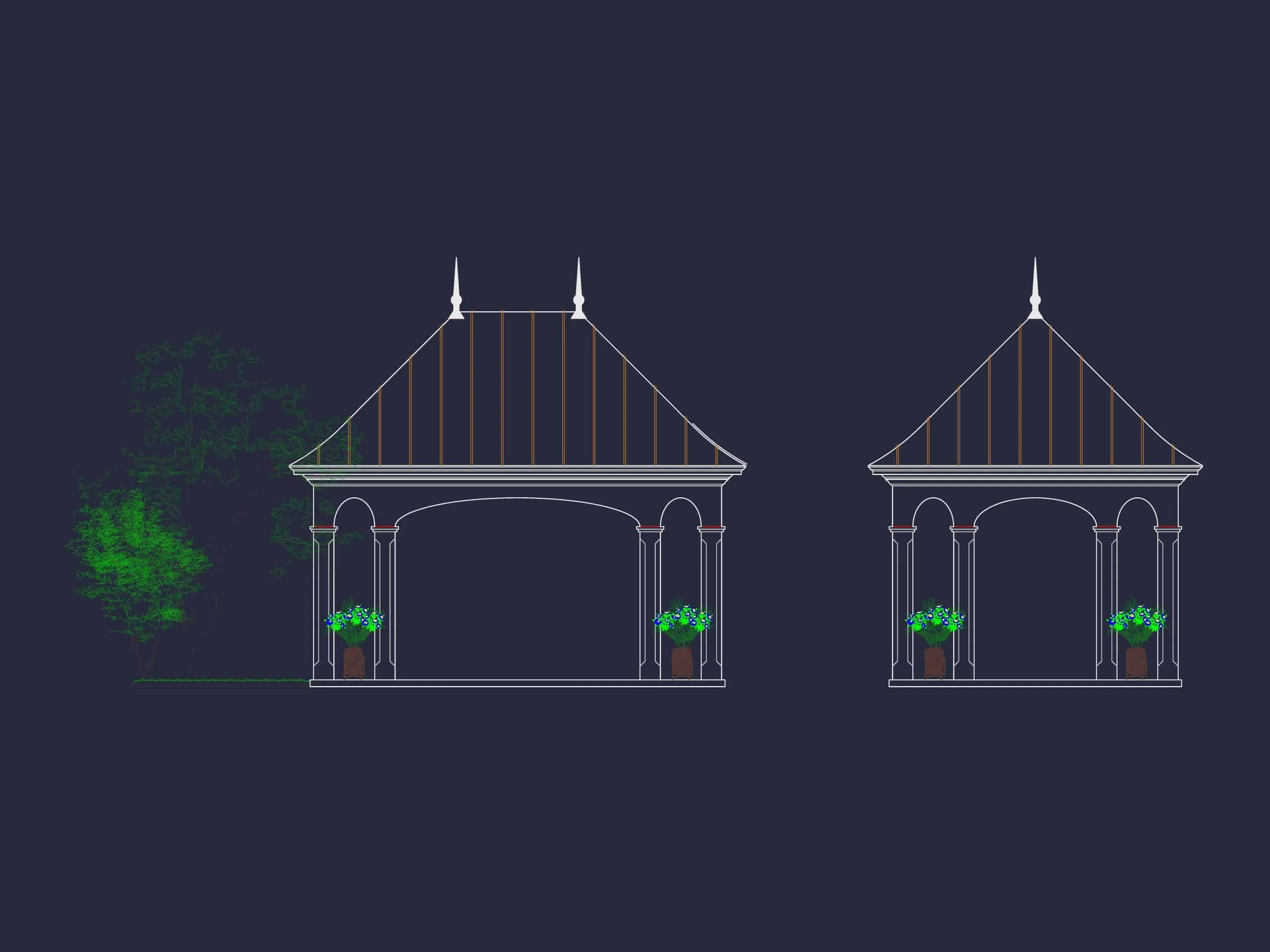 16-1208 PAVILLION PLAN - Pavilion Floor Plan with Detailed Blueprint & CAD Design 4 Pavilion Floor Plan with Detailed Blueprint & CAD Design