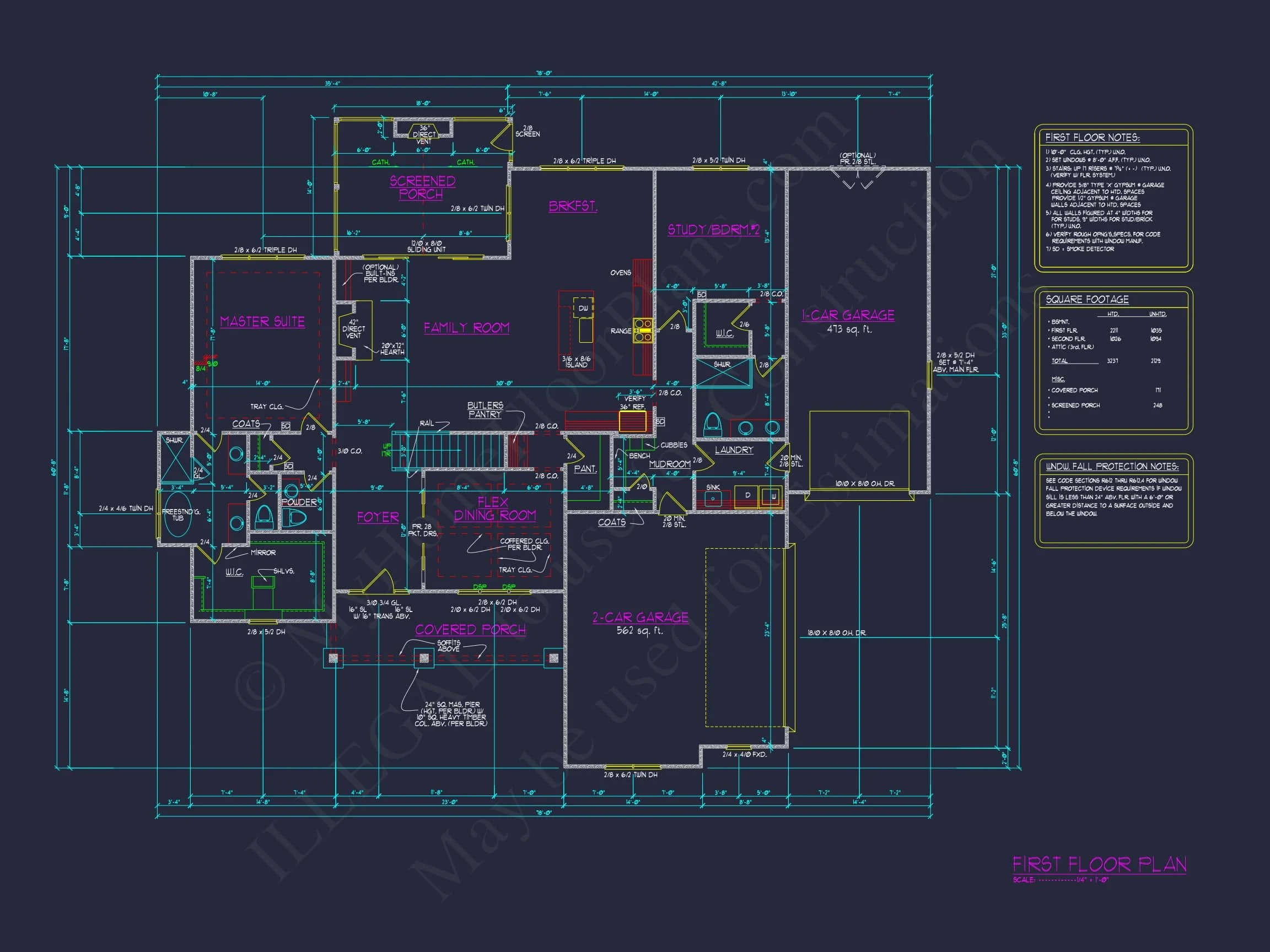 15-1588 HOUSE PLAN - Versatile House Plan | CAD Floor Design with Drawings 34 Versatile 1-Story House Plan with CAD Designs & Open Layout