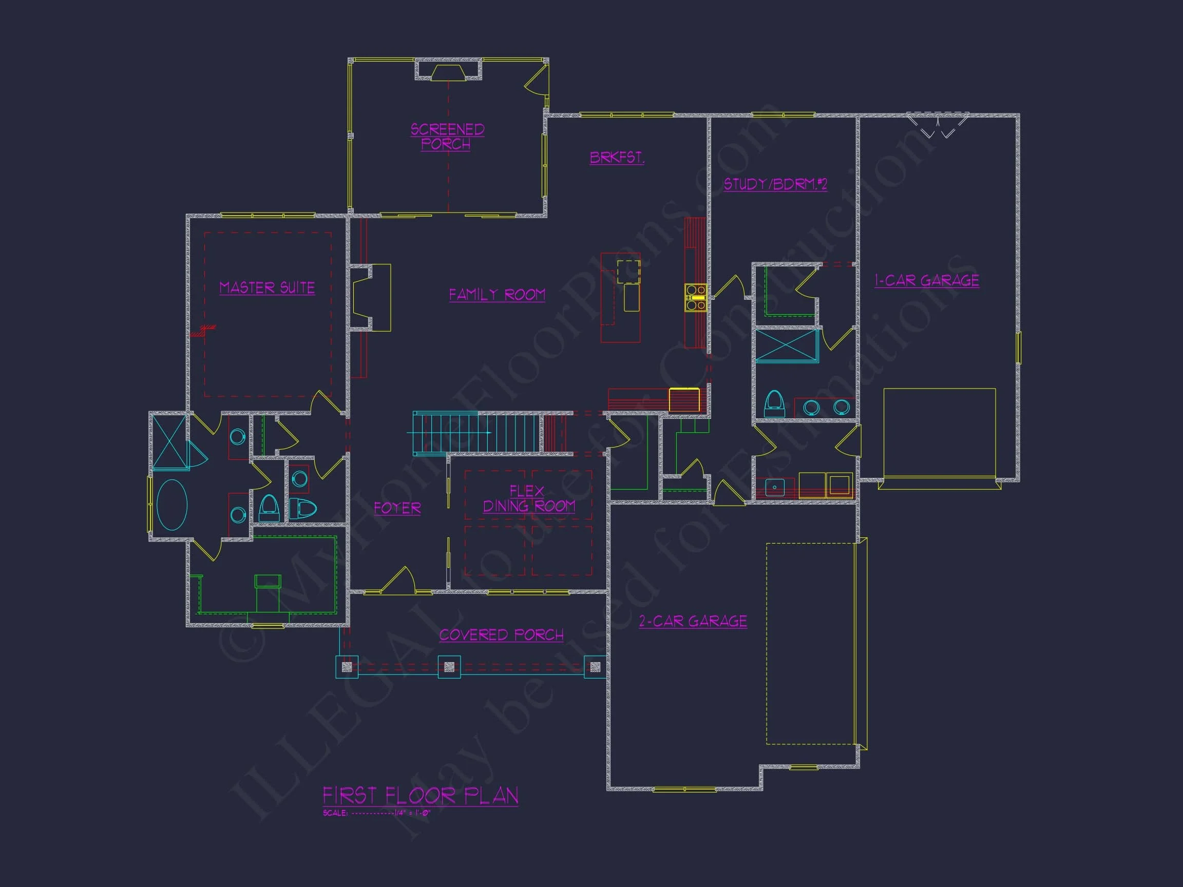15-1588 HOUSE PLAN - Versatile House Plan | CAD Floor Design with Drawings 32 Versatile 1-Story House Plan with CAD Designs & Open Layout