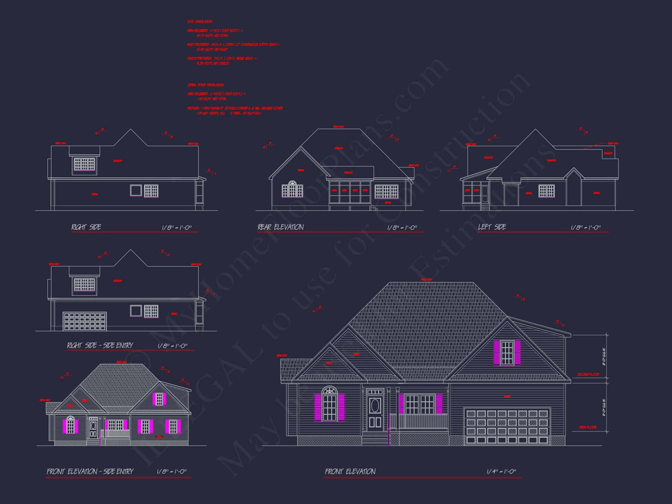 9-1806 HOUSE PLAN - 2 Story 3 Bed 3 Bath Traditional Craftsman House Plan 8 2-Story 3-Bed Traditional Craftsman House Plan with Screened Porch