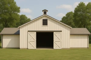 Functional Horse Stable Plan with Spacious Layout and Utility
