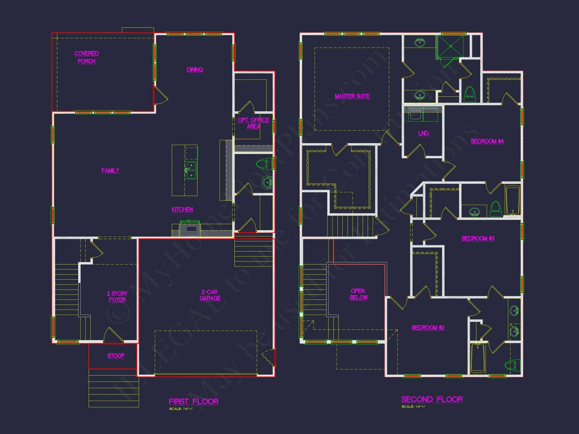 Craftsman Home Plan with 2 Floors, Open Layout, and CAD Designs