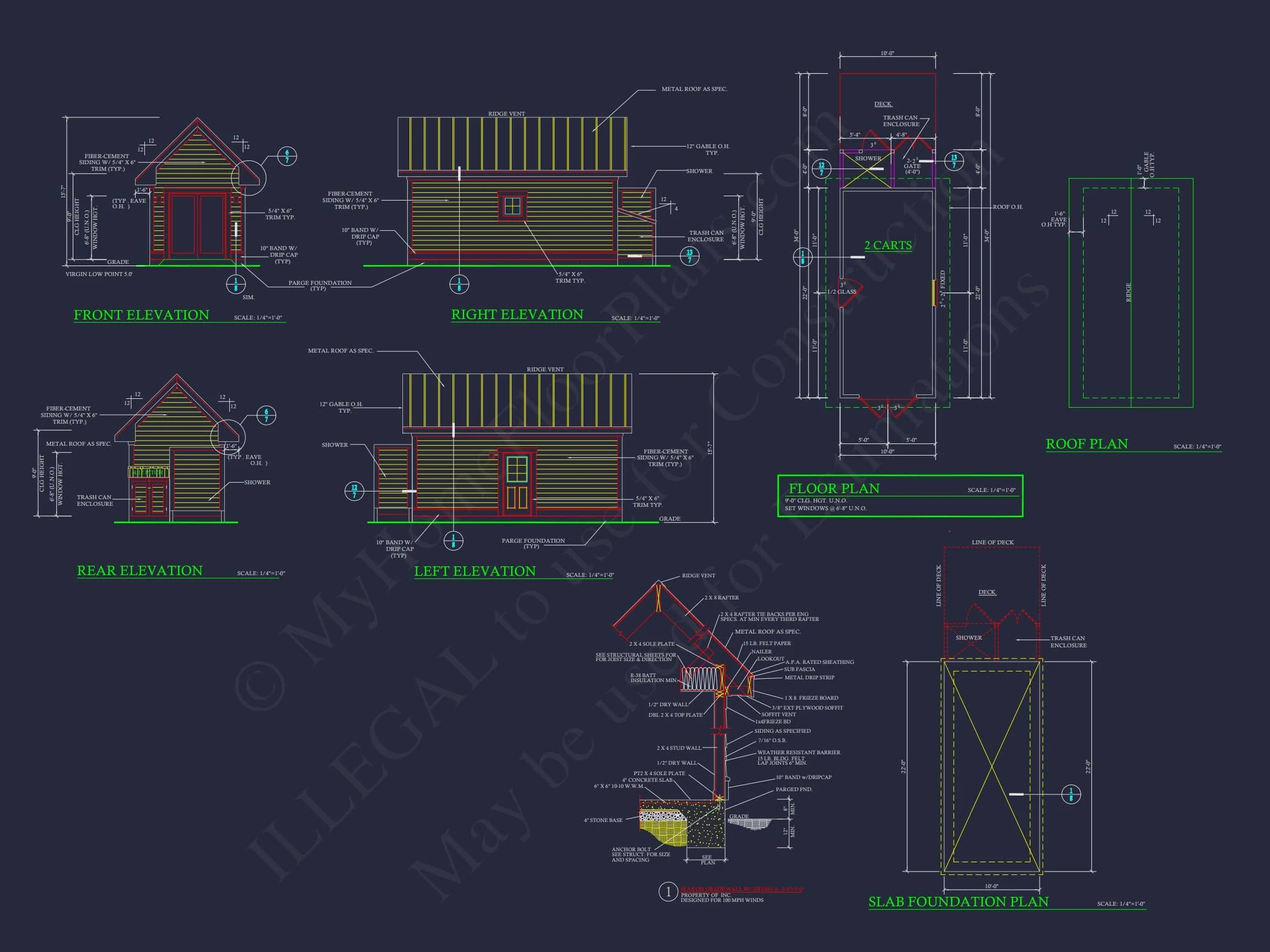 19-1442 CART PLAN - Modern Golf Cart Plan with CAD-Ready Architecture Design 2 Modern Golf Cart Plan with CAD-Ready Architecture Design