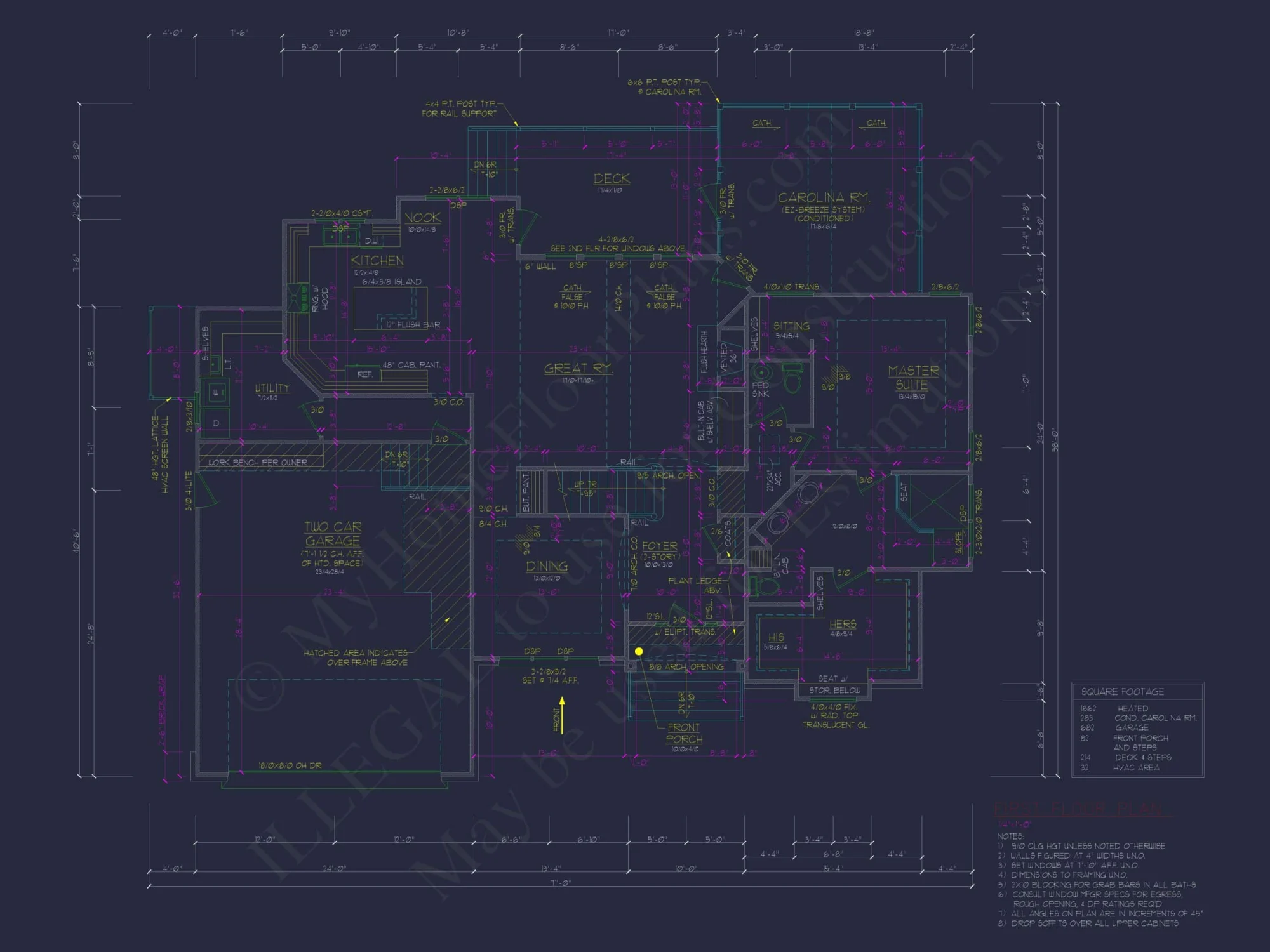 Spacious Home Plan with 2 Stories, 3 Bedrooms & CAD Designs