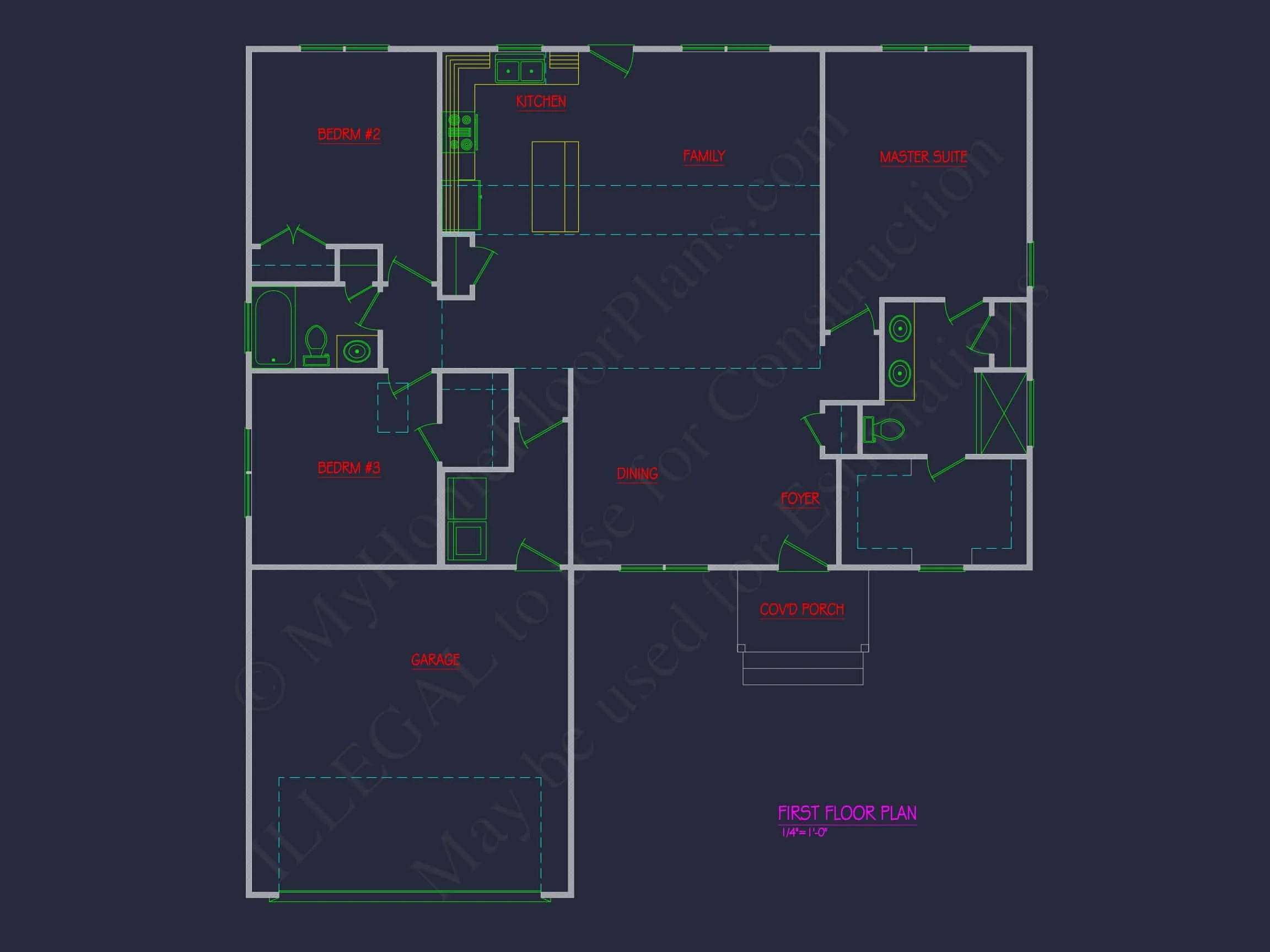 20-1708 HOUSE PLAN - Modern CAD House Design with Open Floor Plan and Garage 7 Modern CAD Home Design with Open Floor Plan and Garage