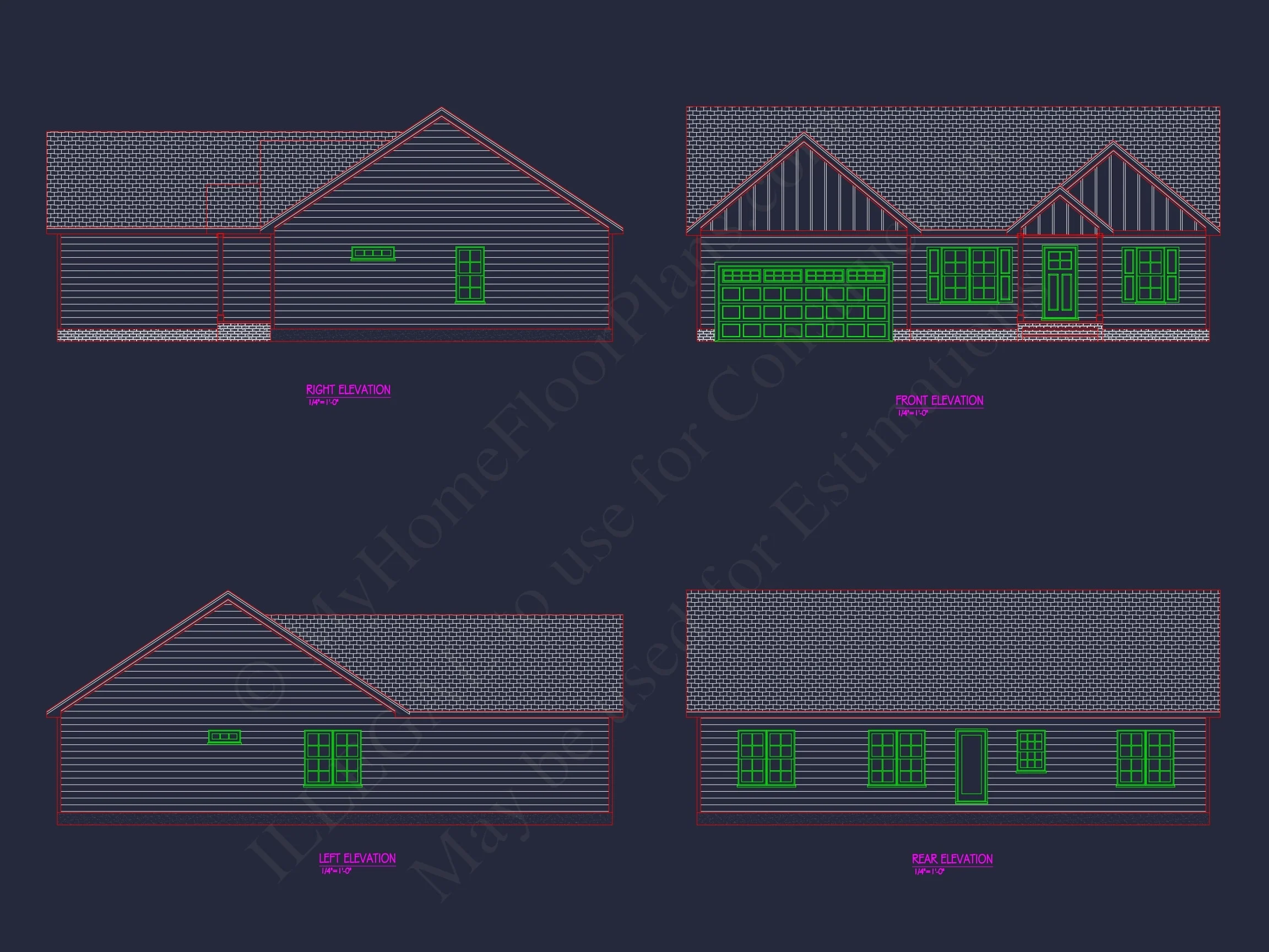 20-1708 HOUSE PLAN - Modern CAD House Design with Open Floor Plan and Garage 2 Modern CAD Home Design with Open Floor Plan and Garage