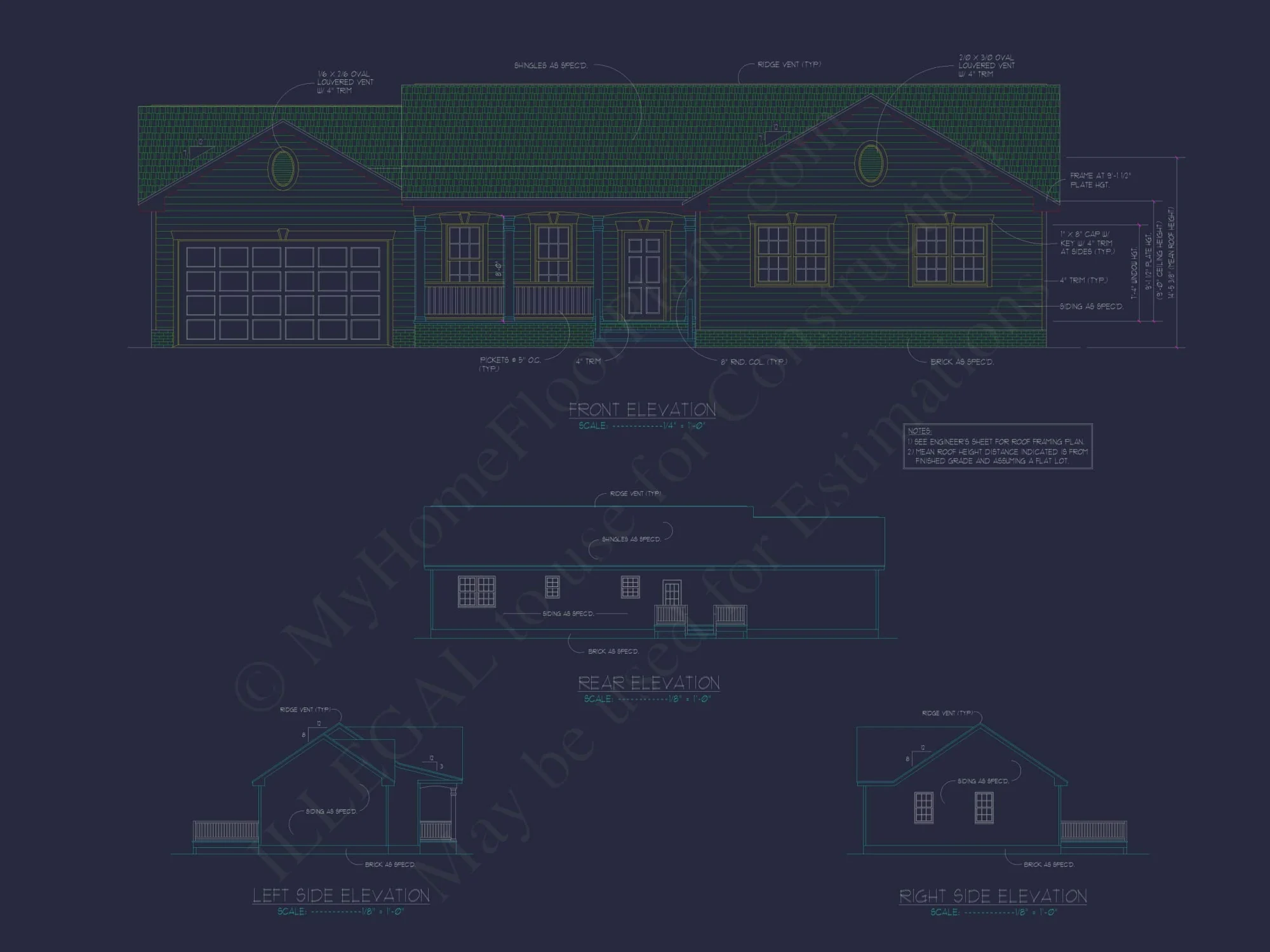Beautiful Ranch House Floor Plan with CAD Designs & Blueprint