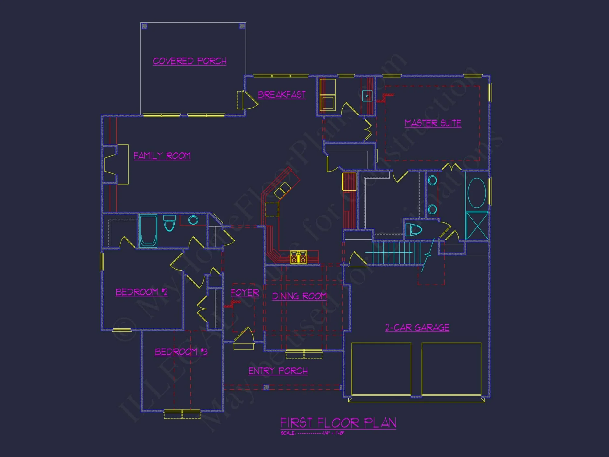 1.5-Story House Plan with Open Layout and CAD Blueprints