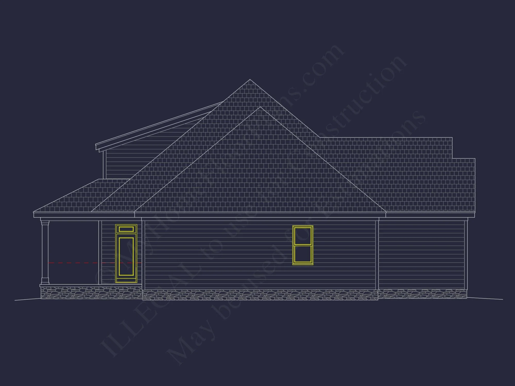1.5-Story House Plan with Open Layout and CAD Blueprints