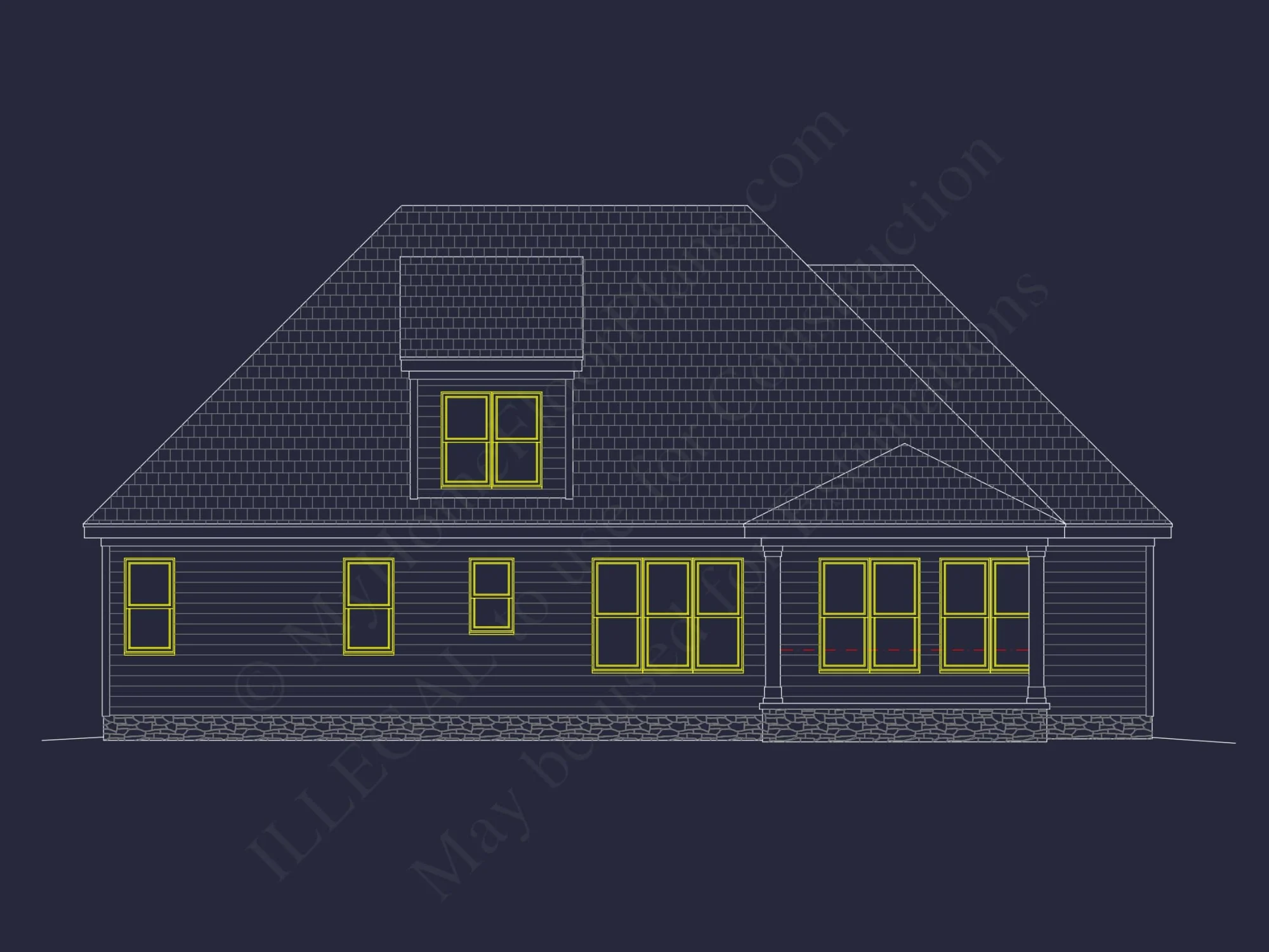 1.5-Story House Plan with Open Layout and CAD Blueprints